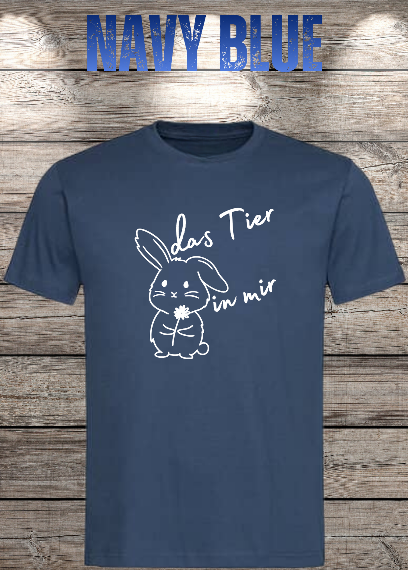 T-Shirt 'Das Tier in mir' - Witziges Spruch-Shirt mit süßem Hasen-Motiv