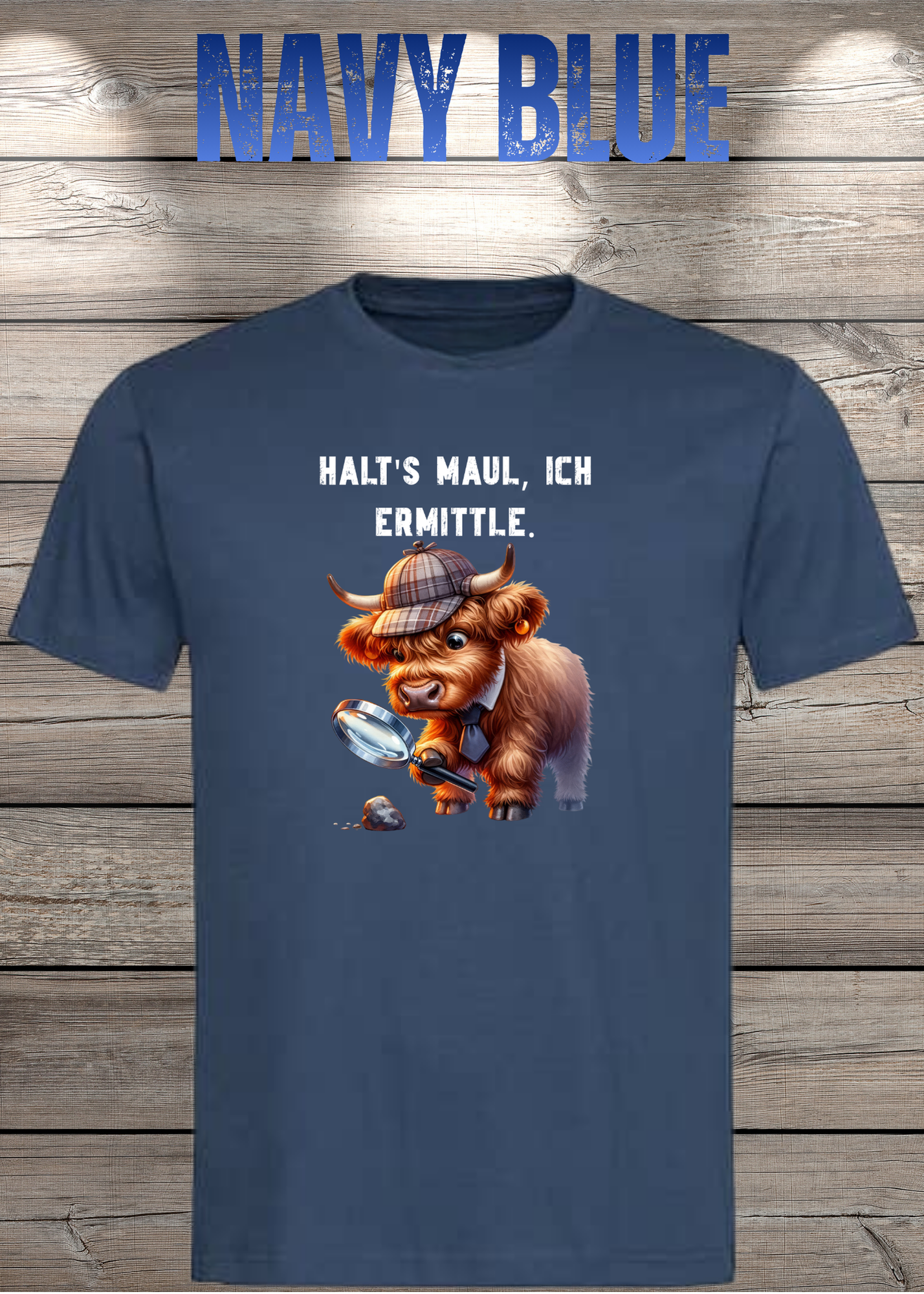 Highland Kuh Unisex T-Shirt - Haltś maul, ich ermittle! - Lustiges Detektiv-Shirt