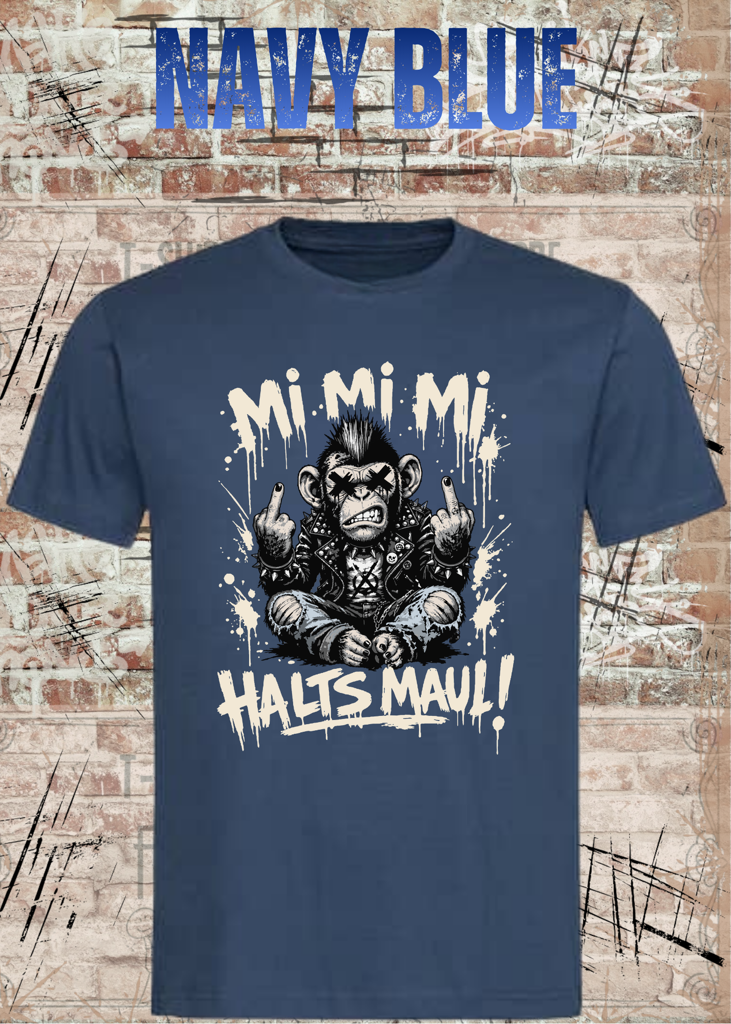 Mi Mi Mi Halt’s Maul Affe T-Shirt – Freches Punk Statement Shirt