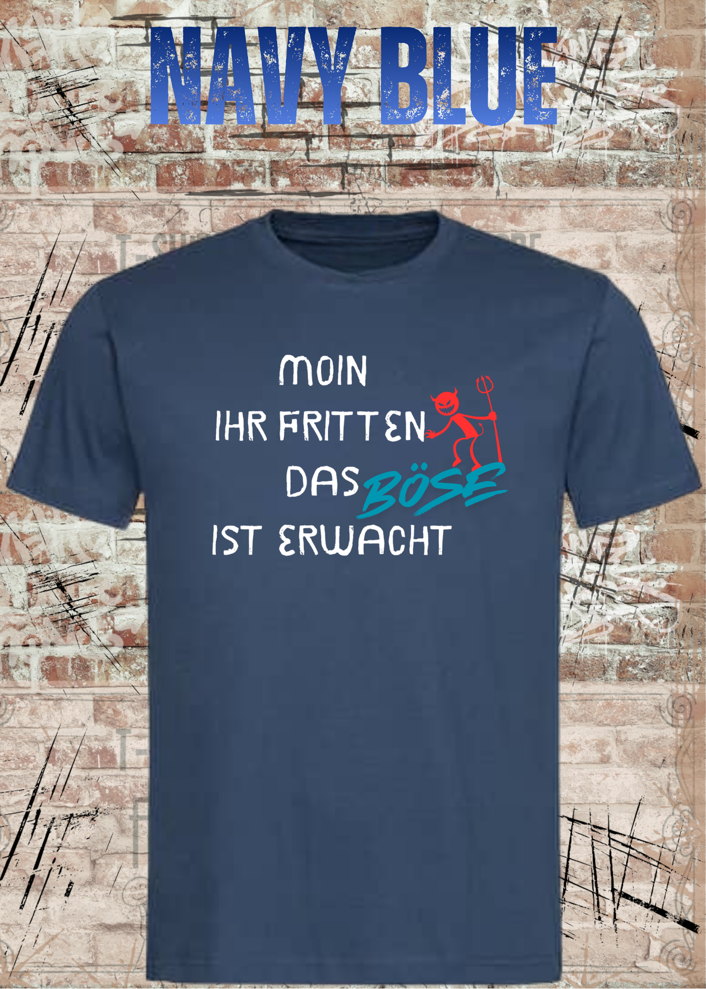 Moin Ihr Fritten das Böse ist erwacht T-Shirt – Lustiger Morgenmuffel Spruch Unisex