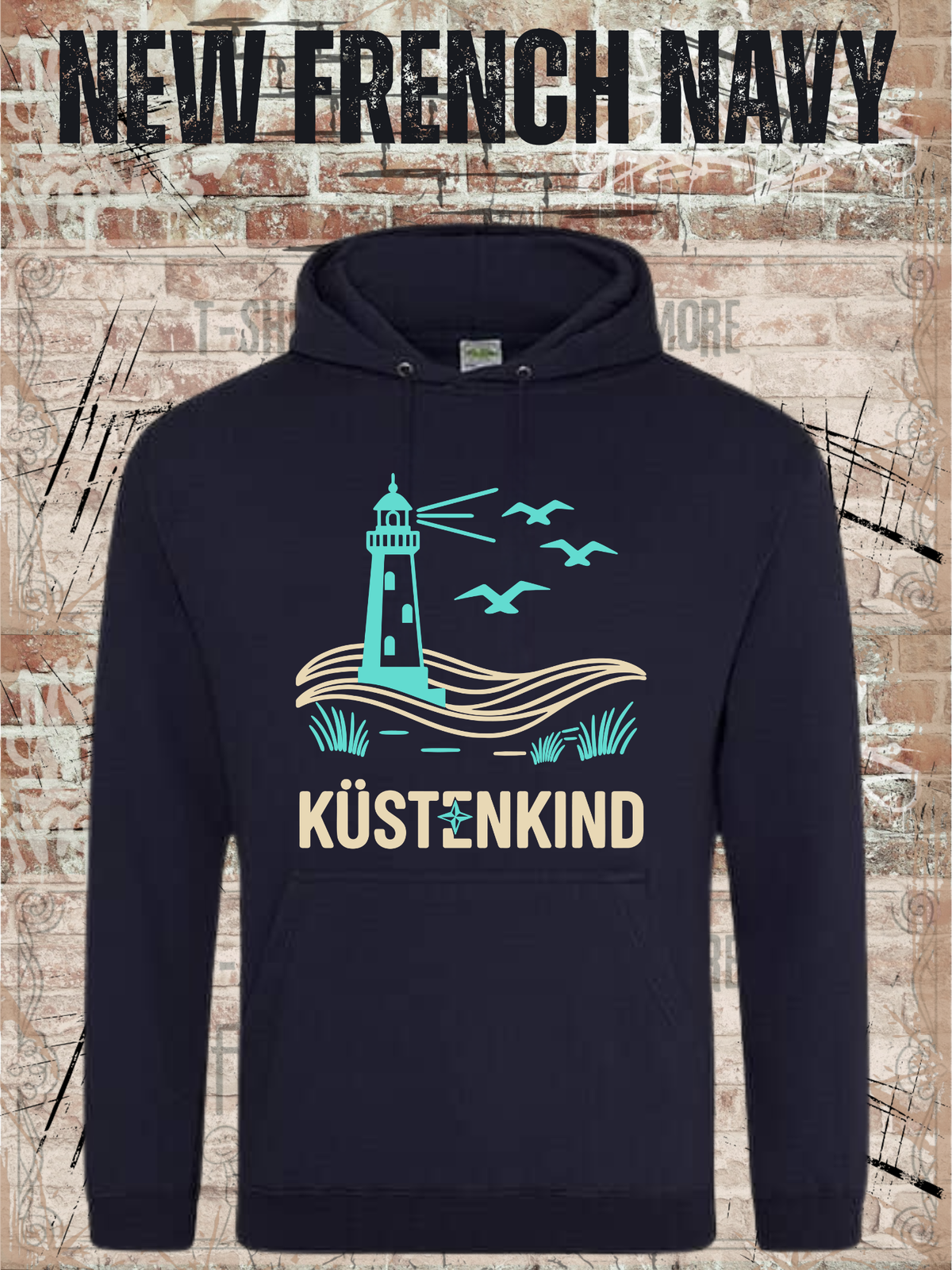 Küstenkind Hoodie mit Leuchtturm – Unisex