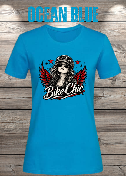 Bike Chic – Damen Biker T-Shirt | Rockiges Motorrad Shirt
