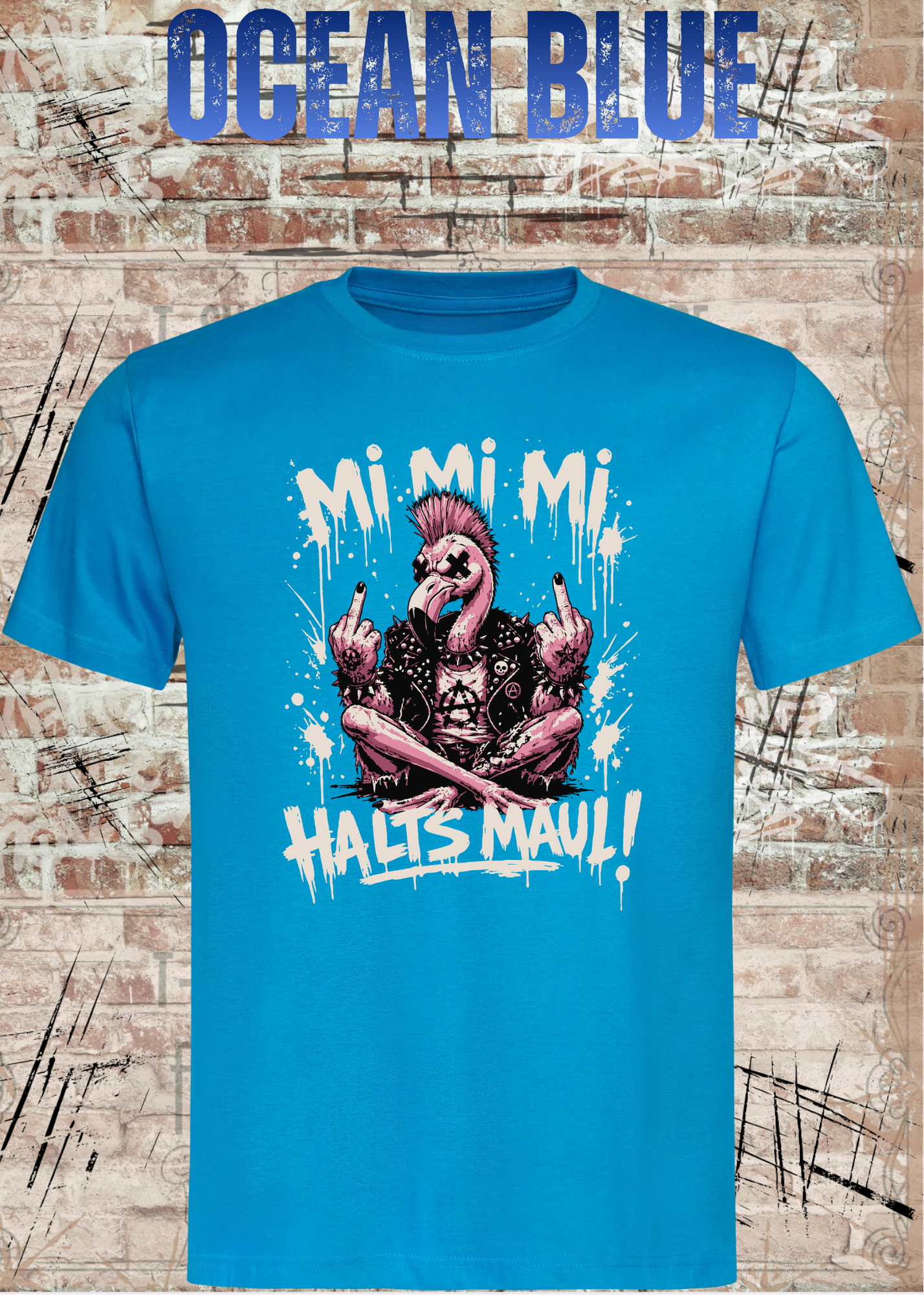 Mi Mi Mi Halt’s Maul Flamingo T-Shirt – Freches Punk Statement Shirt