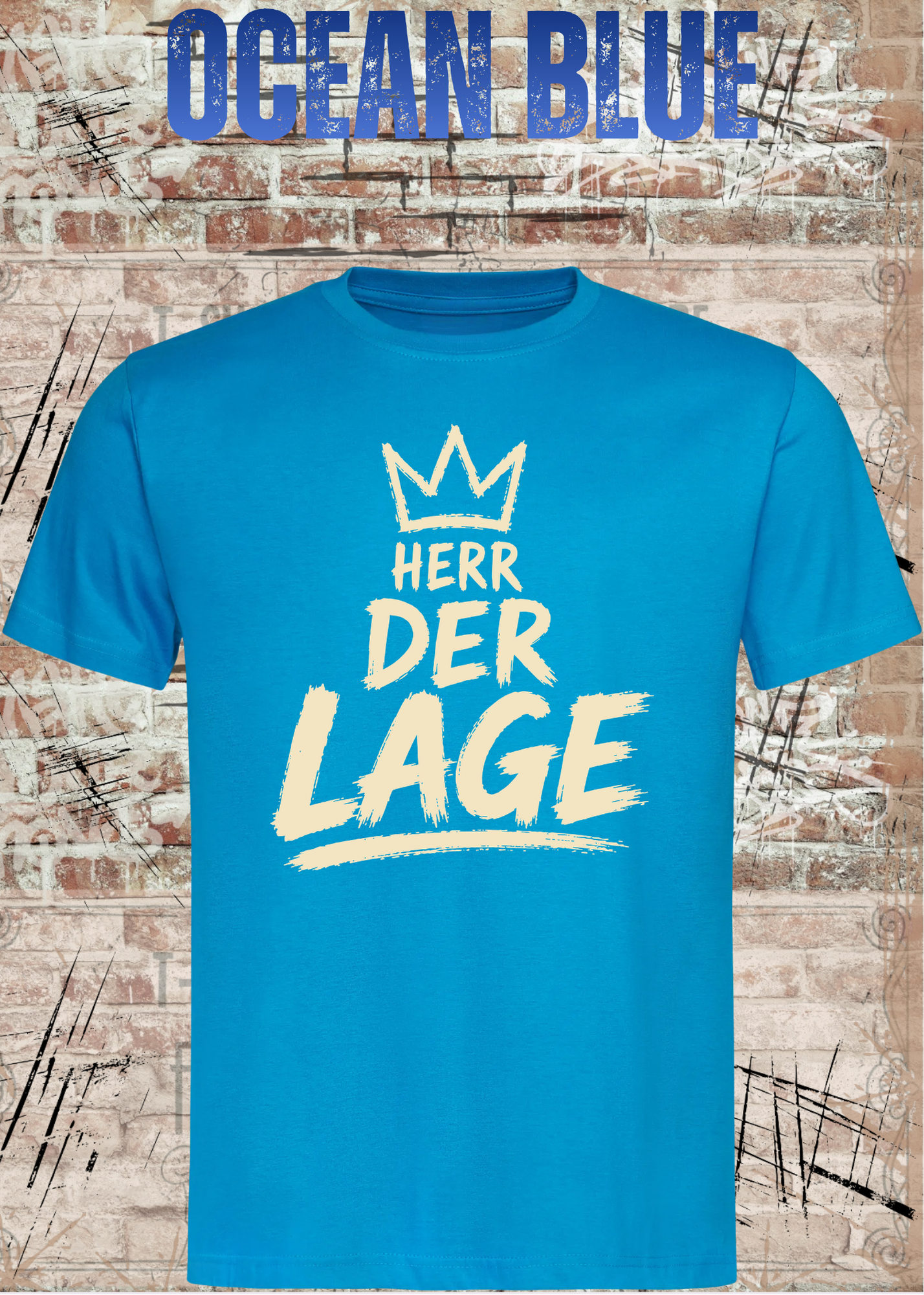 Herr der Lage – Lustiges Herren T-Shirt mit Krone