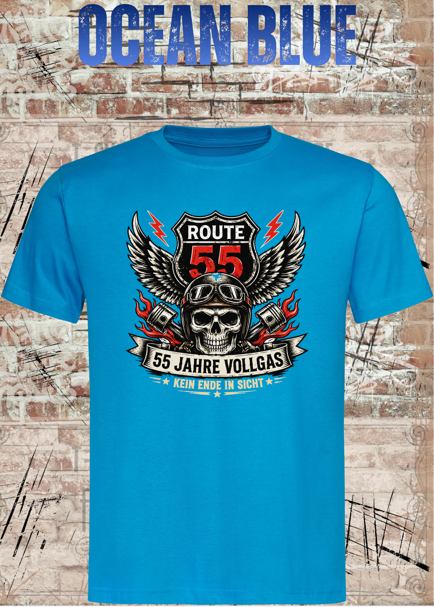 55 Jahre Vollgas T-Shirt – Route 55 | Lustiges 55. Geburtstag Geschenk für Männer