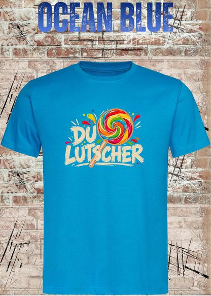 Unisex-T-Shirt „Du Lutscher“ in Ocean Blue.