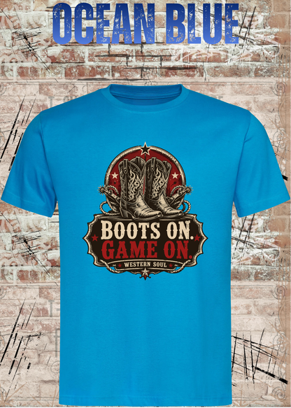 Boots On – Game On | Western Soul Unisex T-Shirt