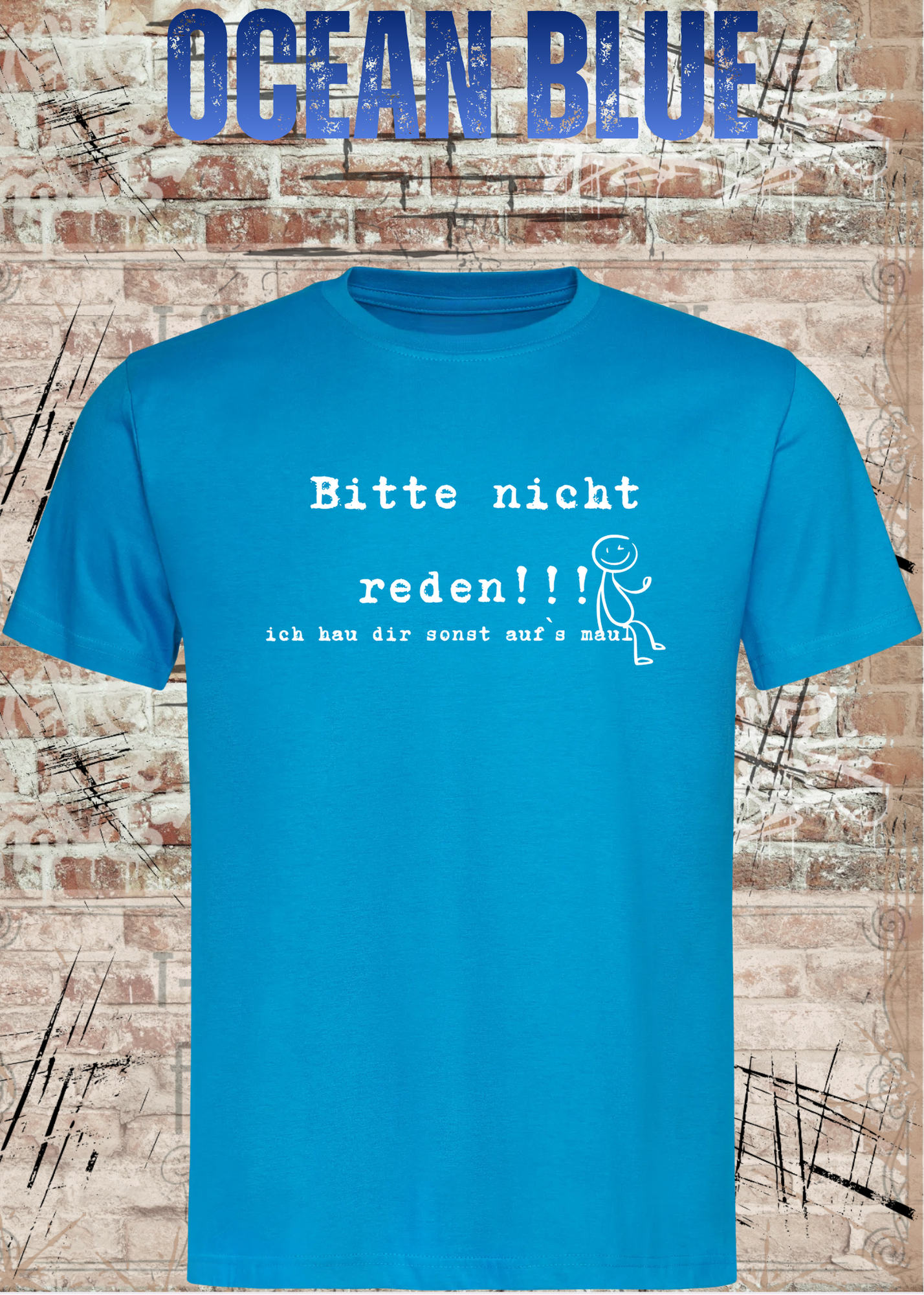 Bitte Nicht Reden T-Shirt – Lustiger Sarkasmus Spruch Unisex Shirt Schwarz Weiß