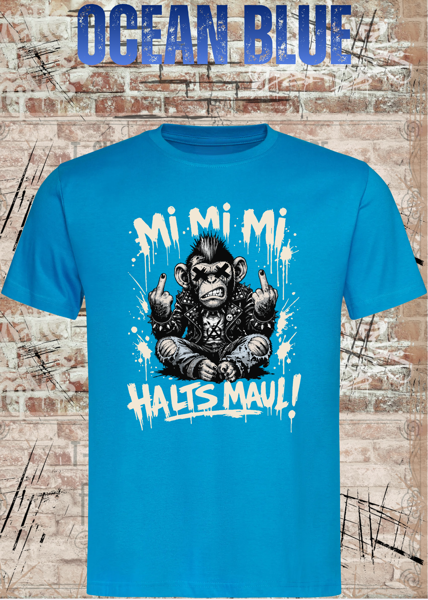Mi Mi Mi Halt’s Maul Affe T-Shirt – Freches Punk Statement Shirt