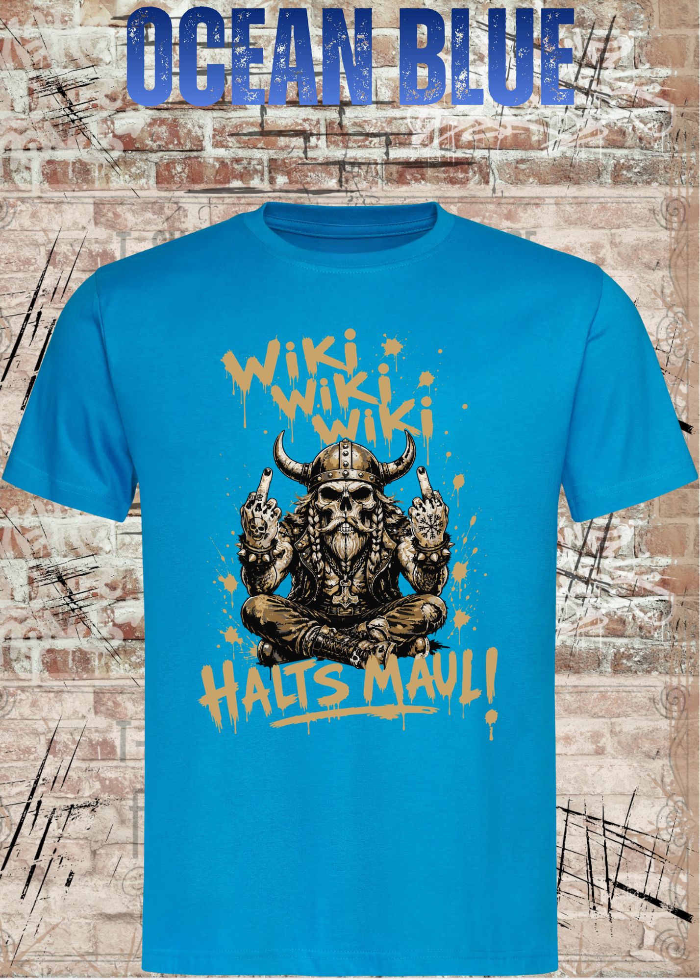 Wiki Wiki Wiki Halt’s Maul T-Shirt – Freches Wikinger Statement Shirt