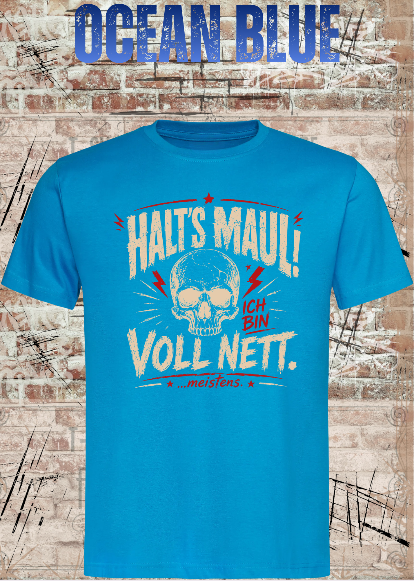 Halt's Maul! Ich bin voll nett... meistens. – Lustiges Vintage Unisex T-Shirt
