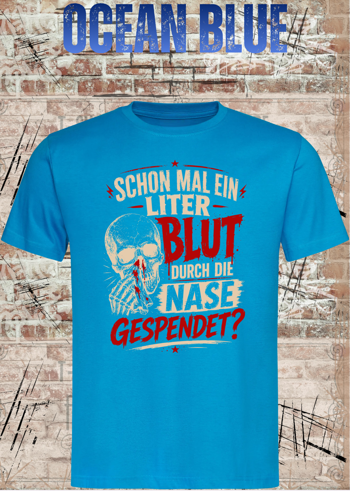 Schon mal ein Liter Blut durch die Nase gespendet? – Lustiges Vintage Unisex T-Shirt