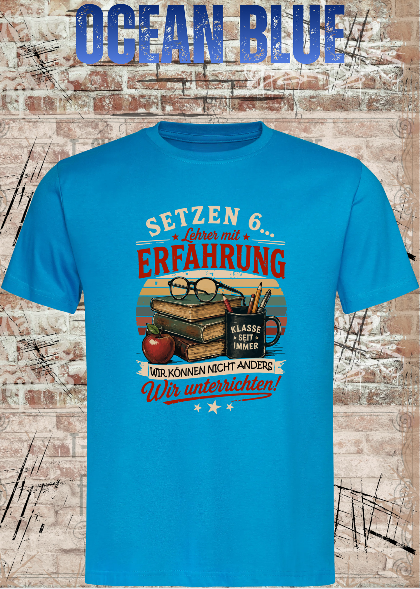 Lehrer T-Shirt "Setzen 6... Lehrer mit Erfahrung" | Lustiges Vintage Lehrer Shirt | Geschenk für Lehrer