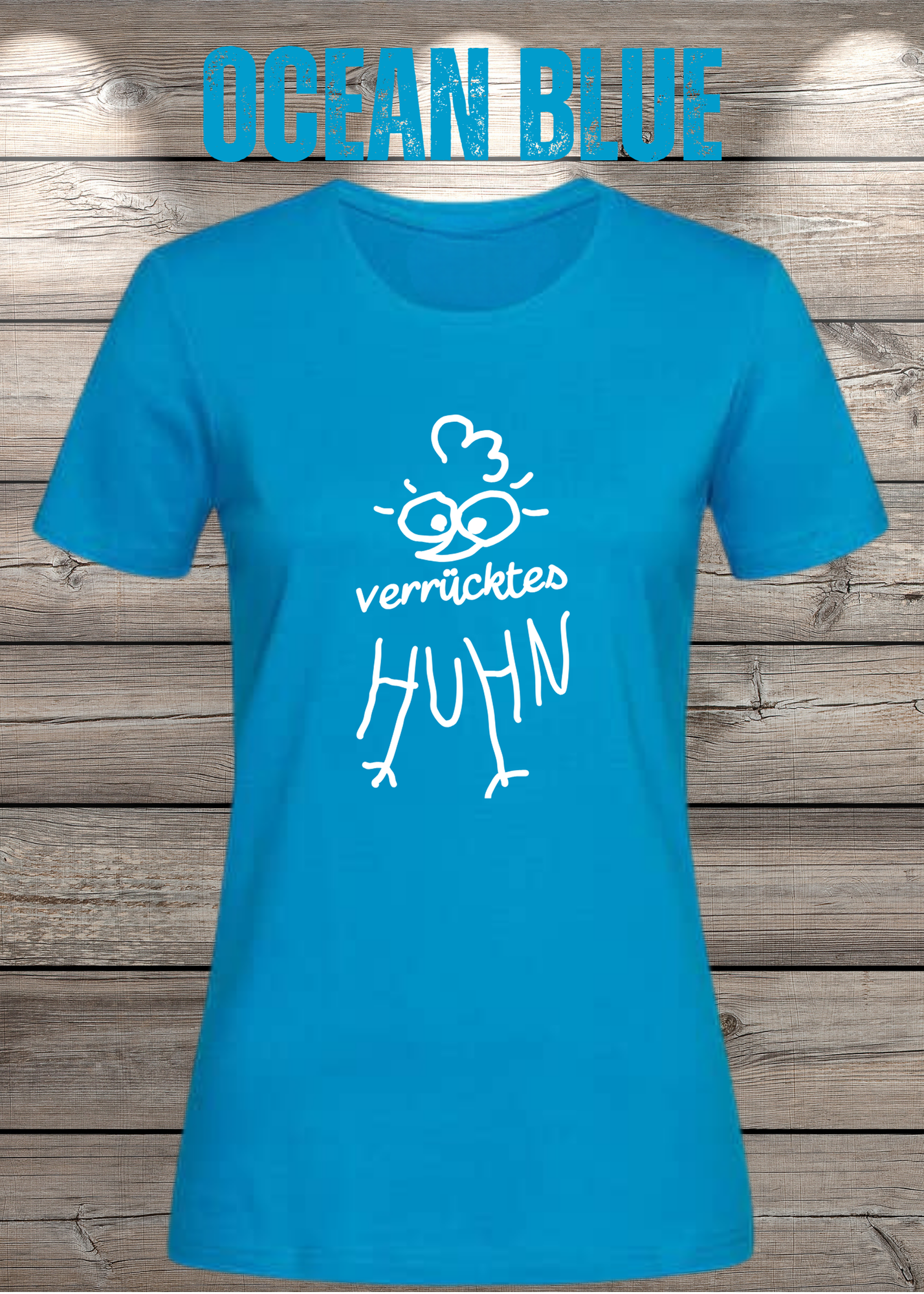 Verrücktes Huhn Damen T-Shirt | Lustiges Huhn Shirt | Witziges Fun Shirt für Frauen