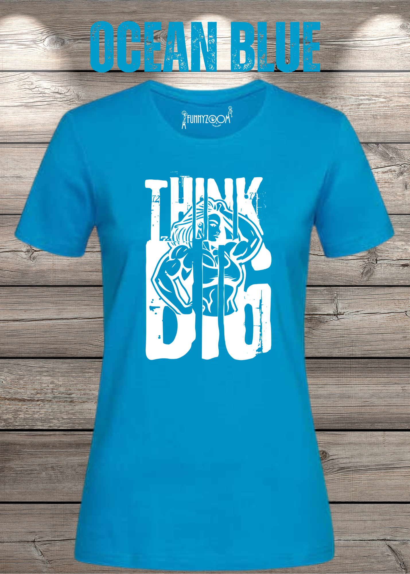 Damen T-Shirt Think Big Motivations-Shirt mit Spruch | Bodybuilder Geschenkidee