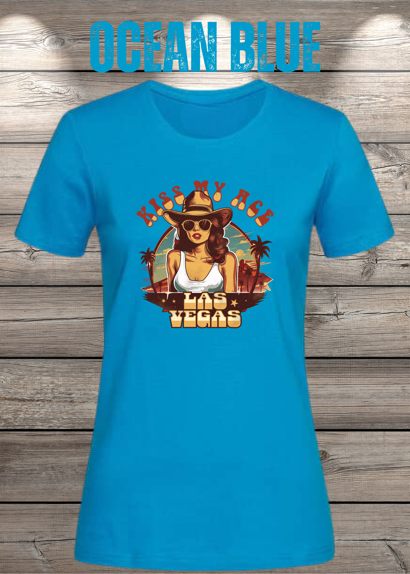 Kiss my Ace - Las Vegas Damen T-Shirt mit Spruch