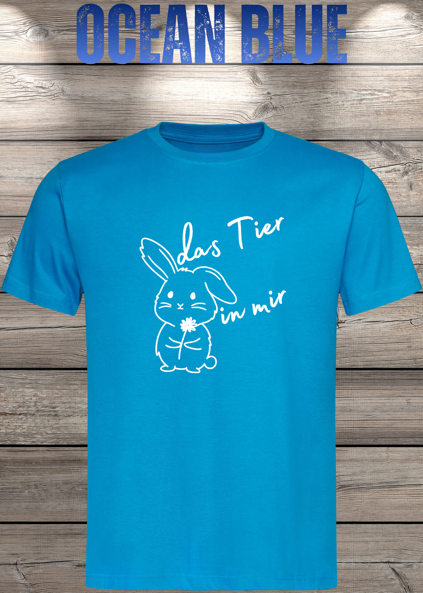 T-Shirt 'Das Tier in mir' - Witziges Spruch-Shirt mit süßem Hasen-Motiv