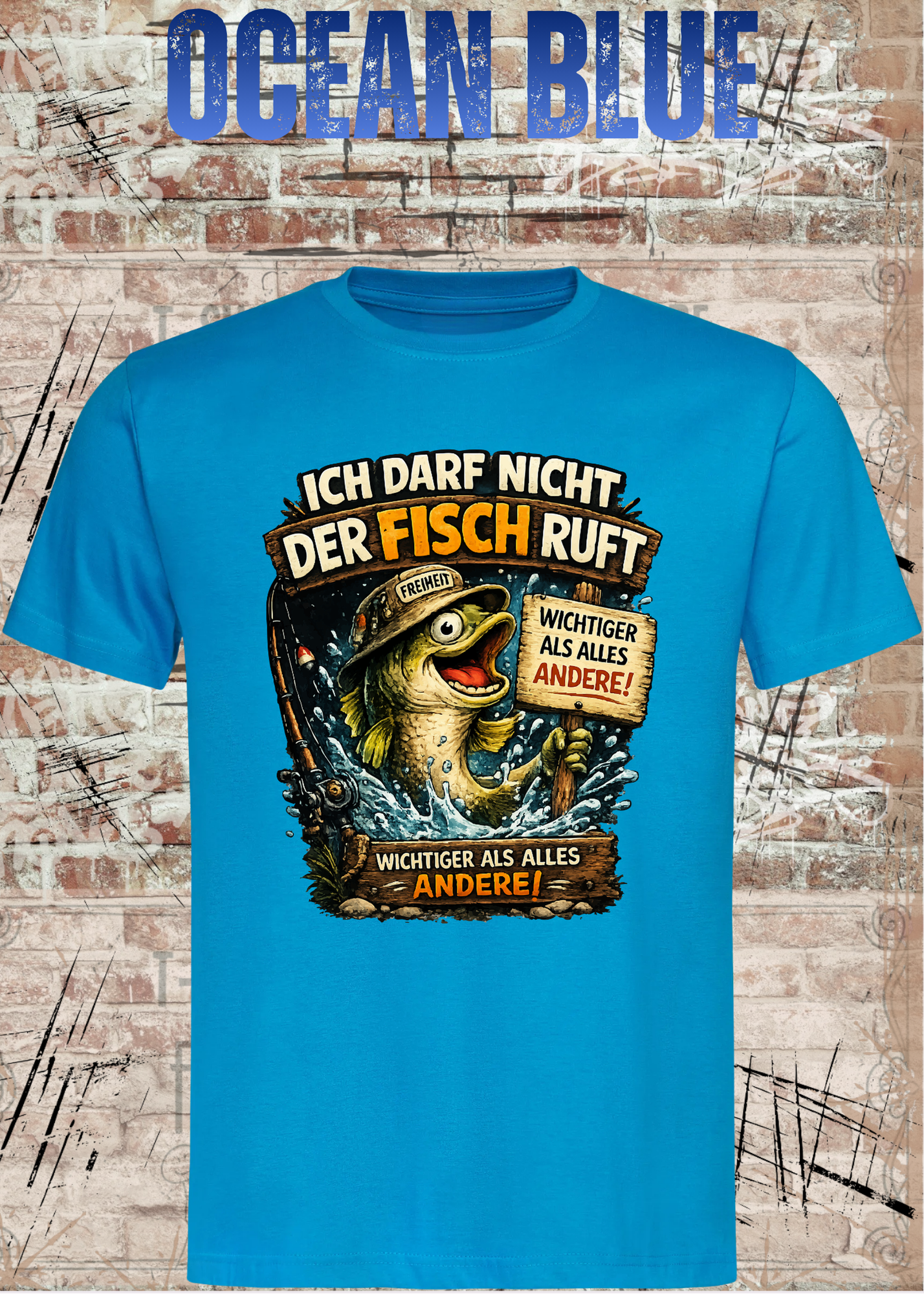 Unisex Angler T-Shirt – Ich darf nicht, der Fisch ruft | Lustiges Angel Shirt Geschenk