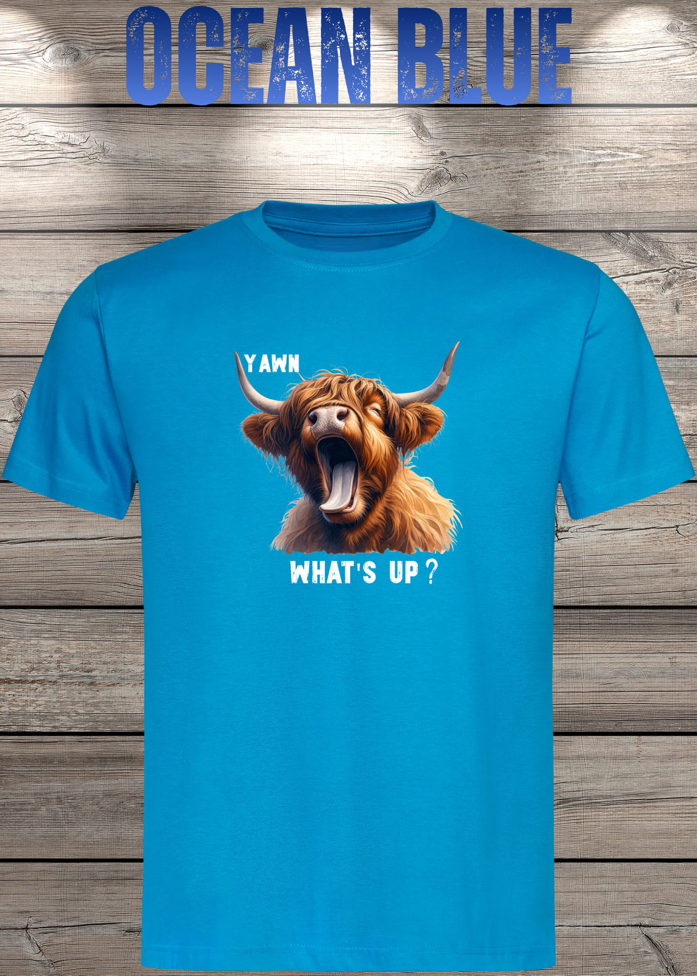Highland Kuh T-Shirt Yawn, what's up? - Für Professionelle Faulpelze