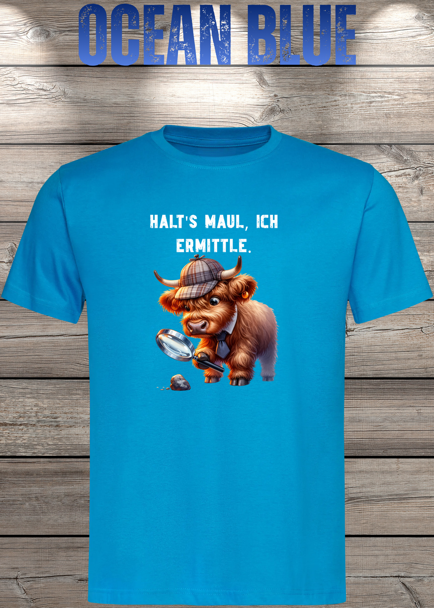 Highland Kuh Unisex T-Shirt - Haltś maul, ich ermittle! - Lustiges Detektiv-Shirt