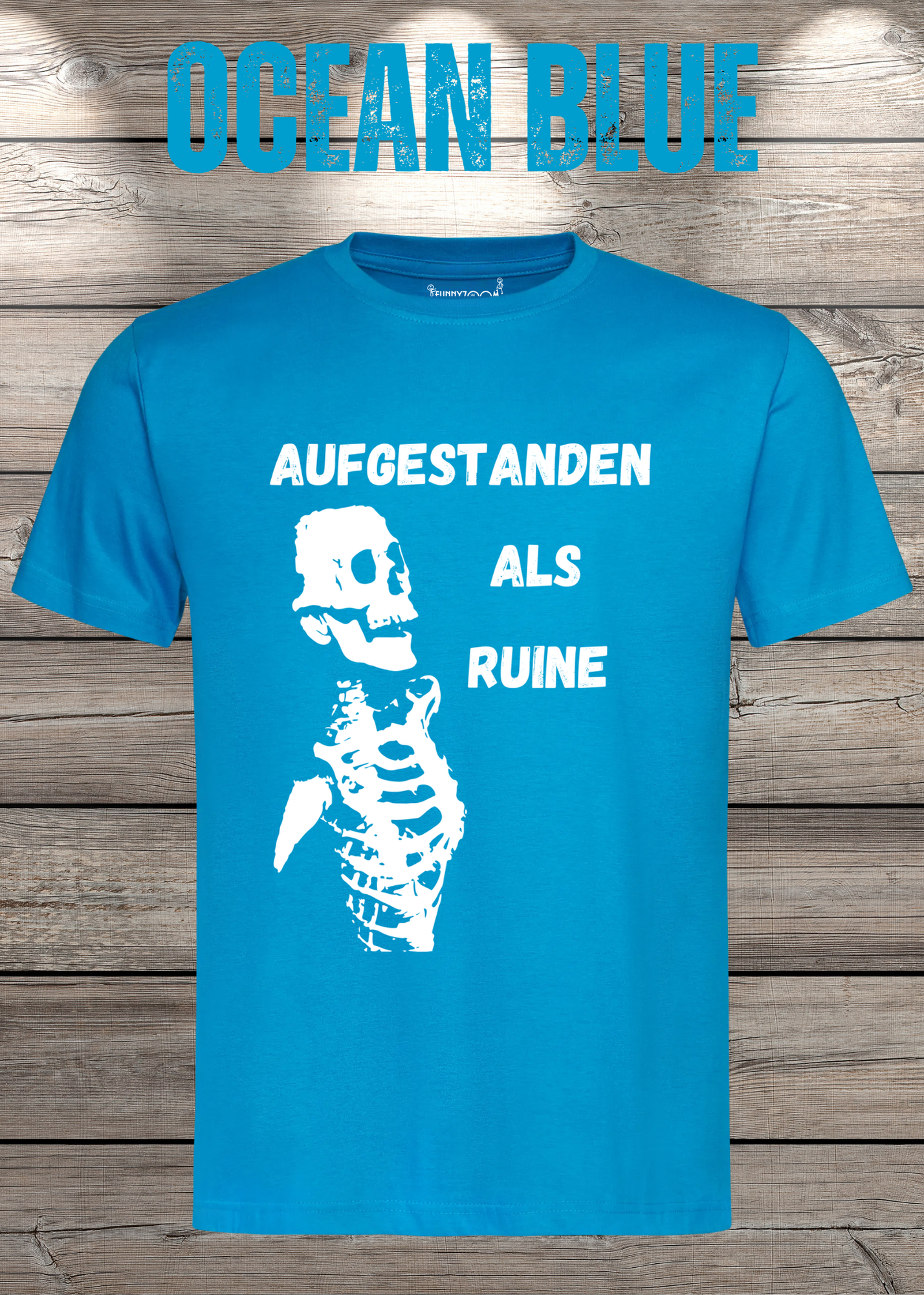 Aufgestanden als Ruine T-Shirt – Lustiges Skelett Shirt für Morgenmuffel