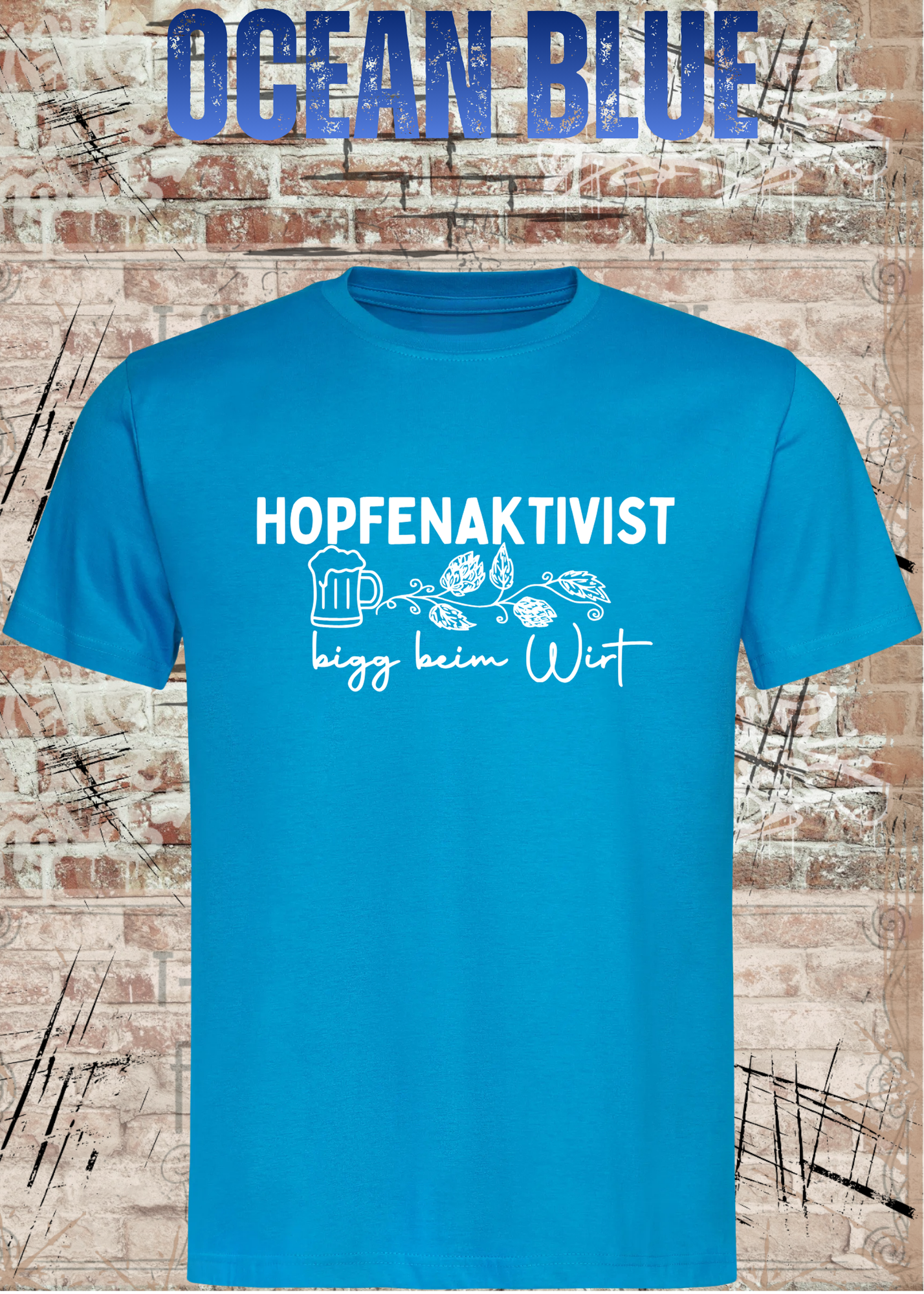 Hopfenaktivist T-Shirt – „bigg beim Wirt“ – Lustiges Bier Shirt für Männer