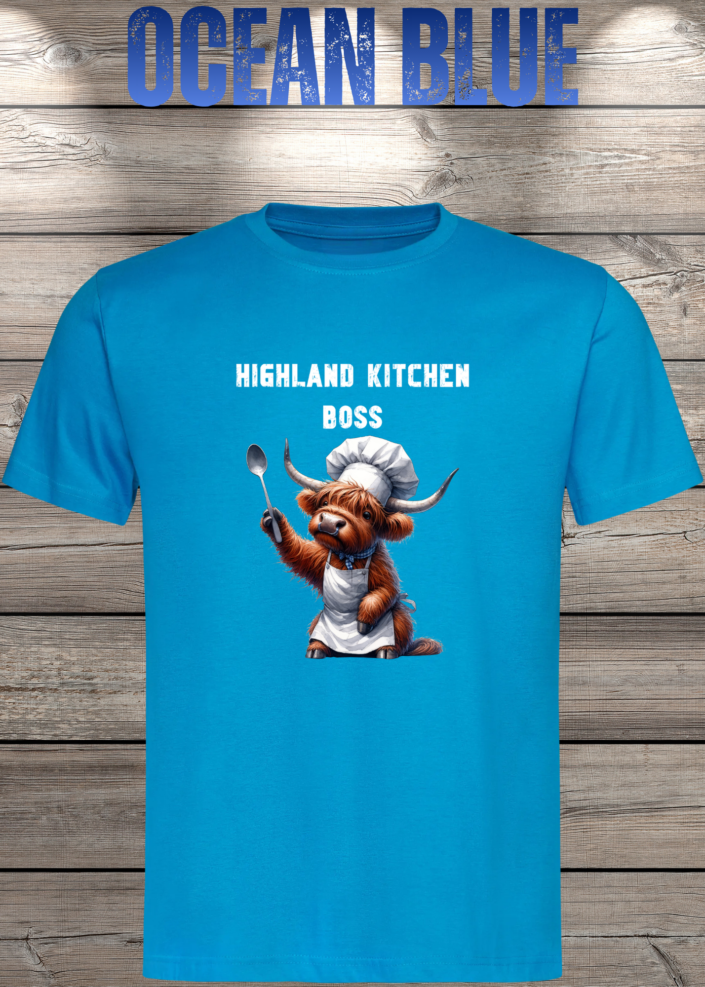 Highland Kuh Unisex T-Shirt Highland Kitchen Boss - Zottel-Chef - Zottel Chefin