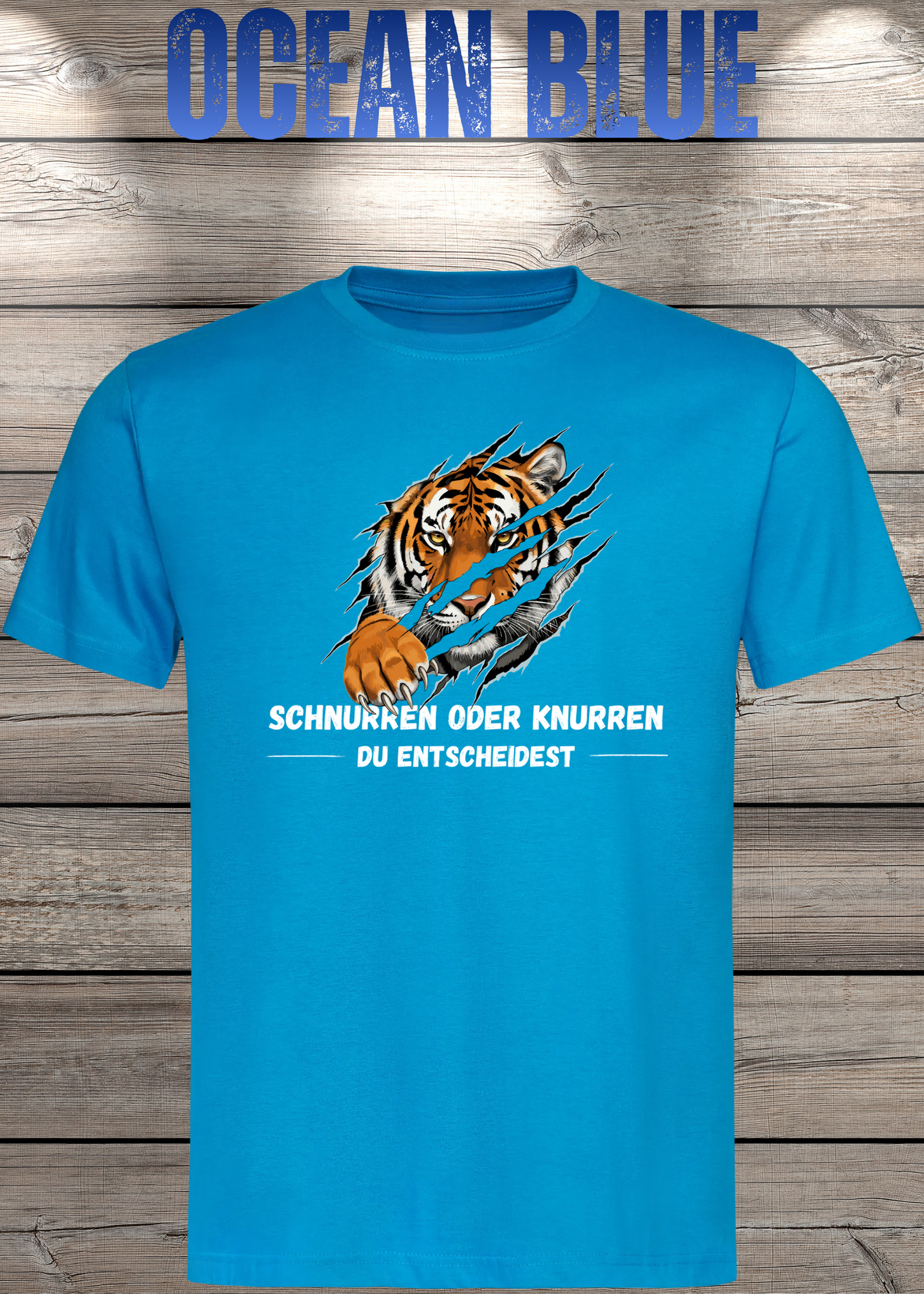 Tiger T-Shirt Unisex - Schnurren oder Knurren Du Entscheidest - Lustiges Raubtier-Shirt