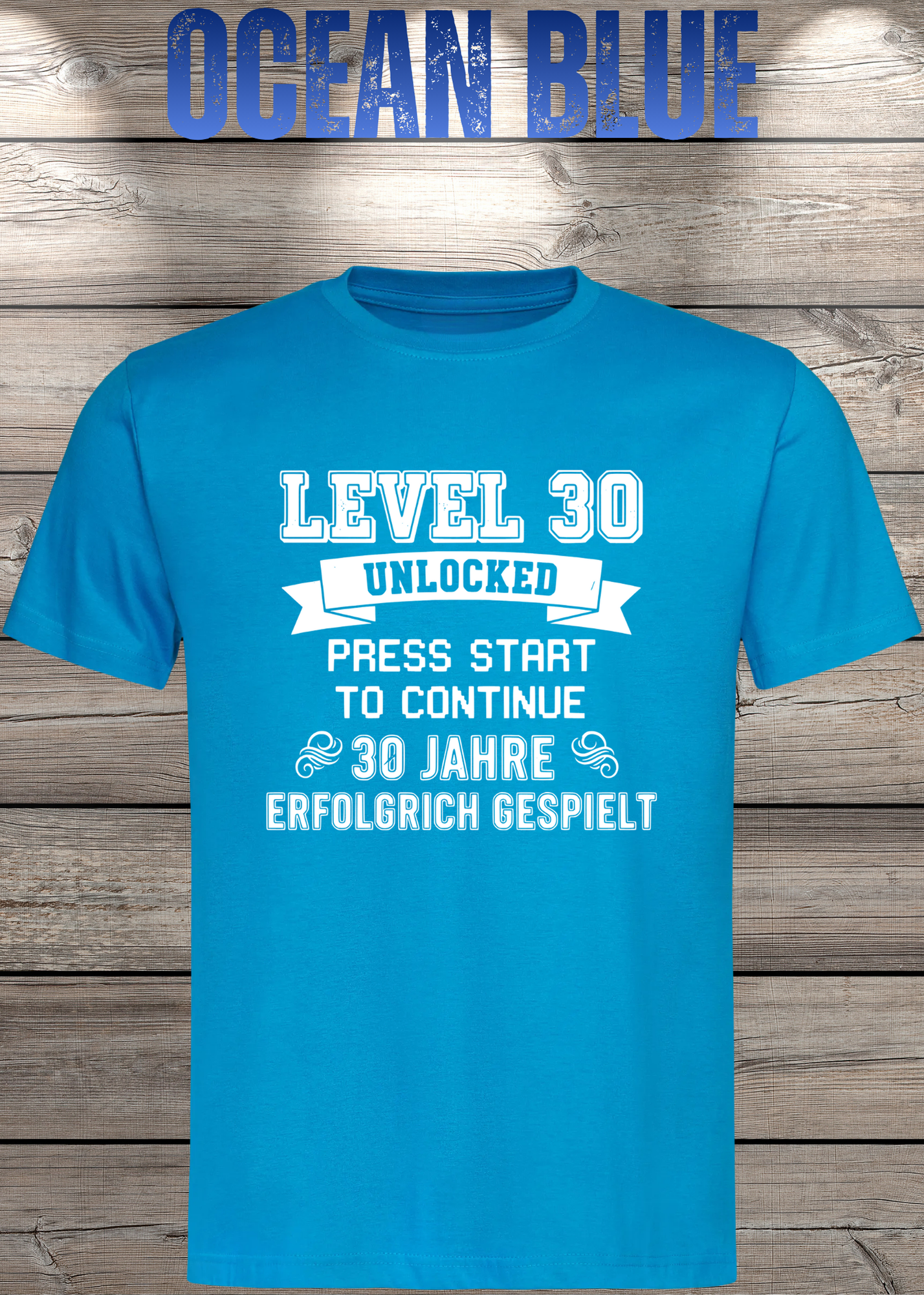 T-Shirt Unisex 'Level 30' - 30er Geburtstag Gamer-Shirt für Levelaufsteiger