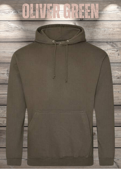 Hoodie Unisex mit Wunschmotiv bedrucken in Olive.