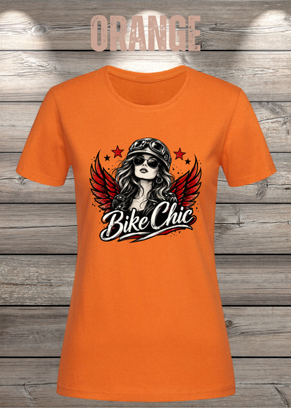 Bike Chic – Damen Biker T-Shirt | Rockiges Motorrad Shirt