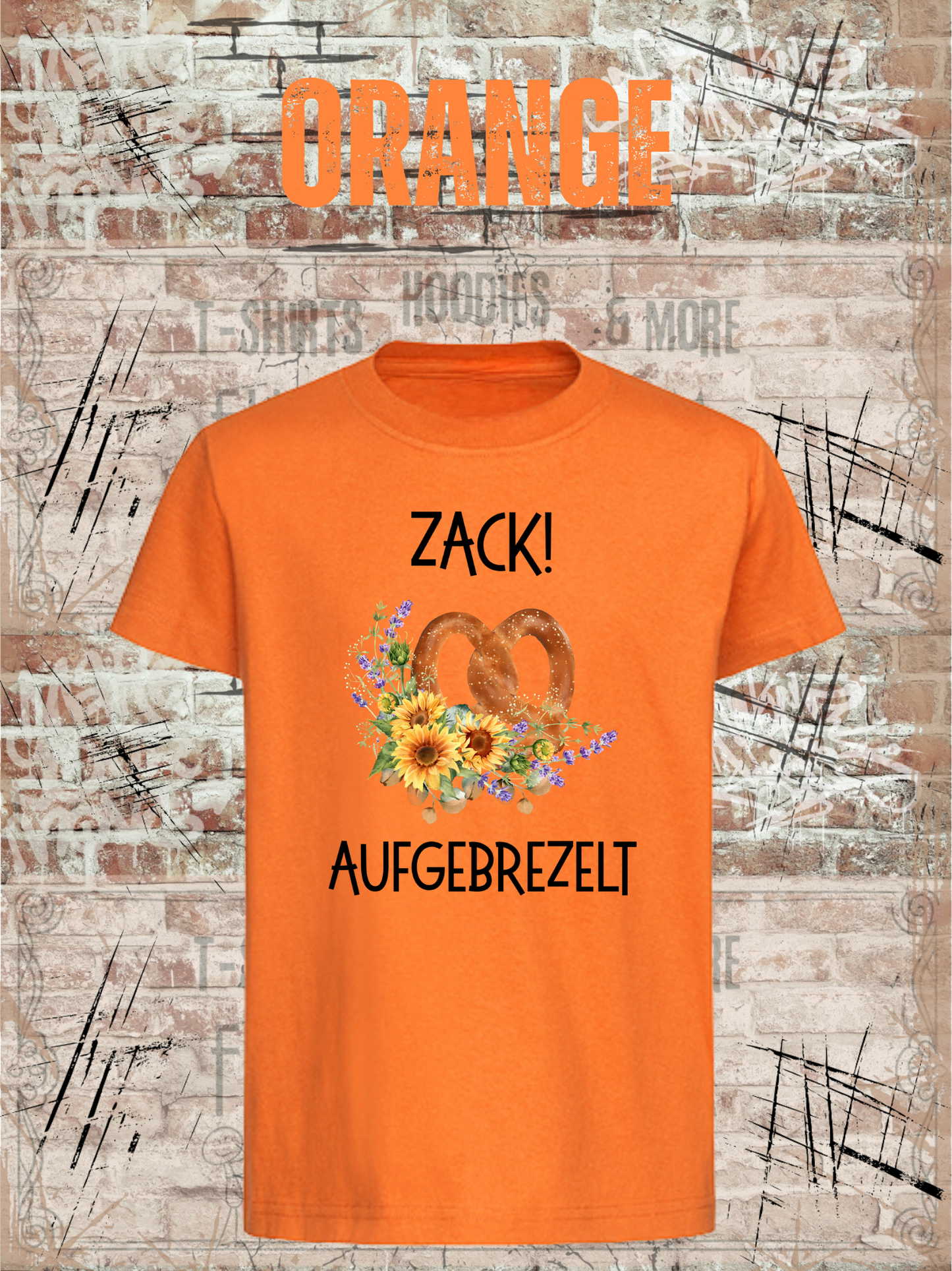 Mädchen T-Shirt „Zack! Aufgebrezelt“ | Lustiges Brezel Shirt mit Blumen