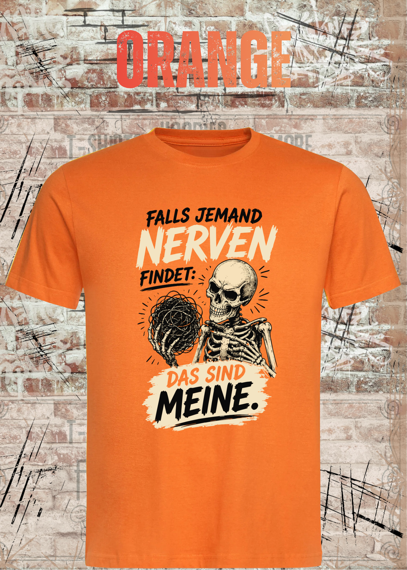 Falls jemand Nerven findet – Lustiges Skelett Unisex T-Shirt