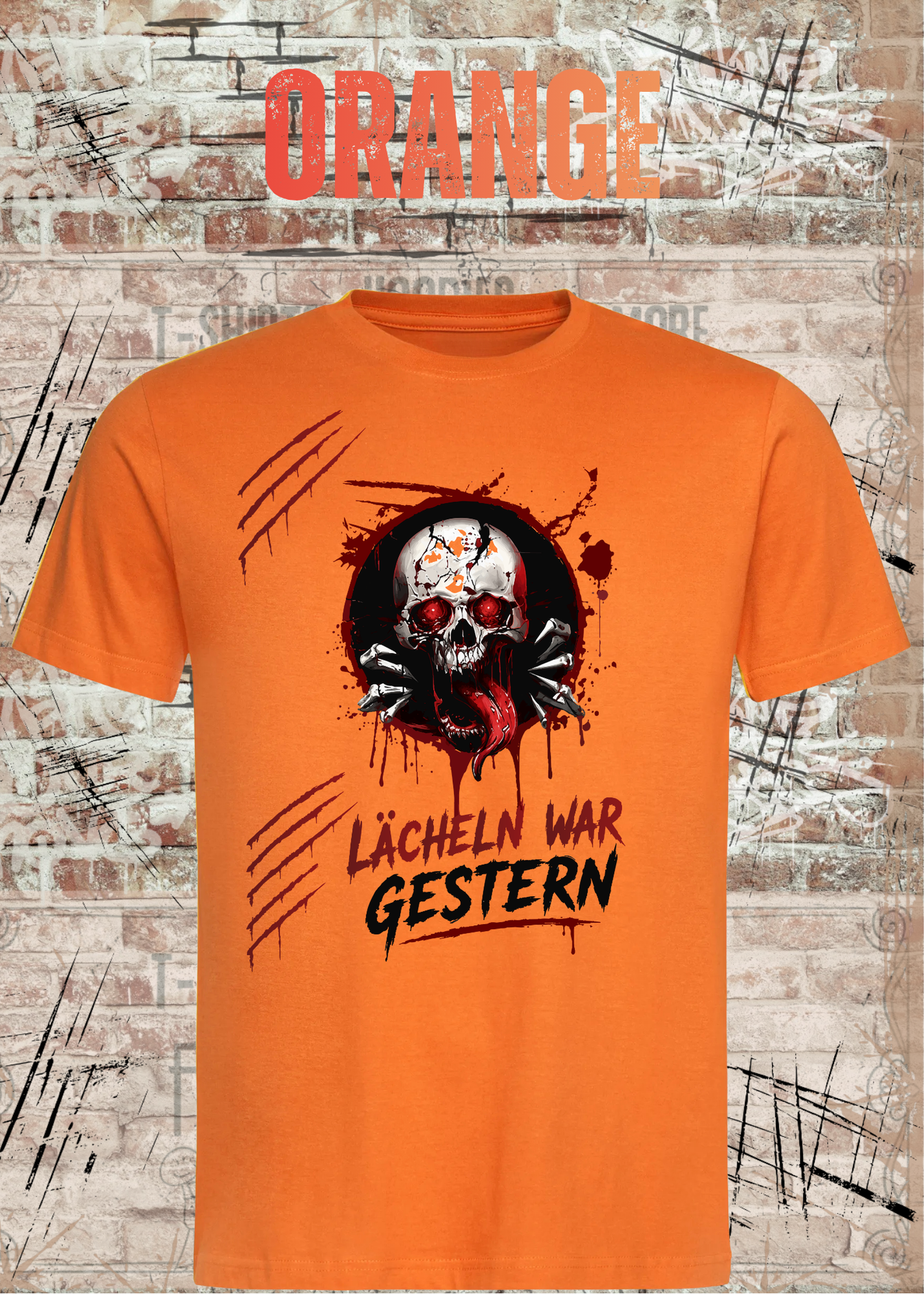 Rock & Metal T-Shirt "Lächeln war gestern" | Totenkopf Horror Shirt | Gothic Unisex