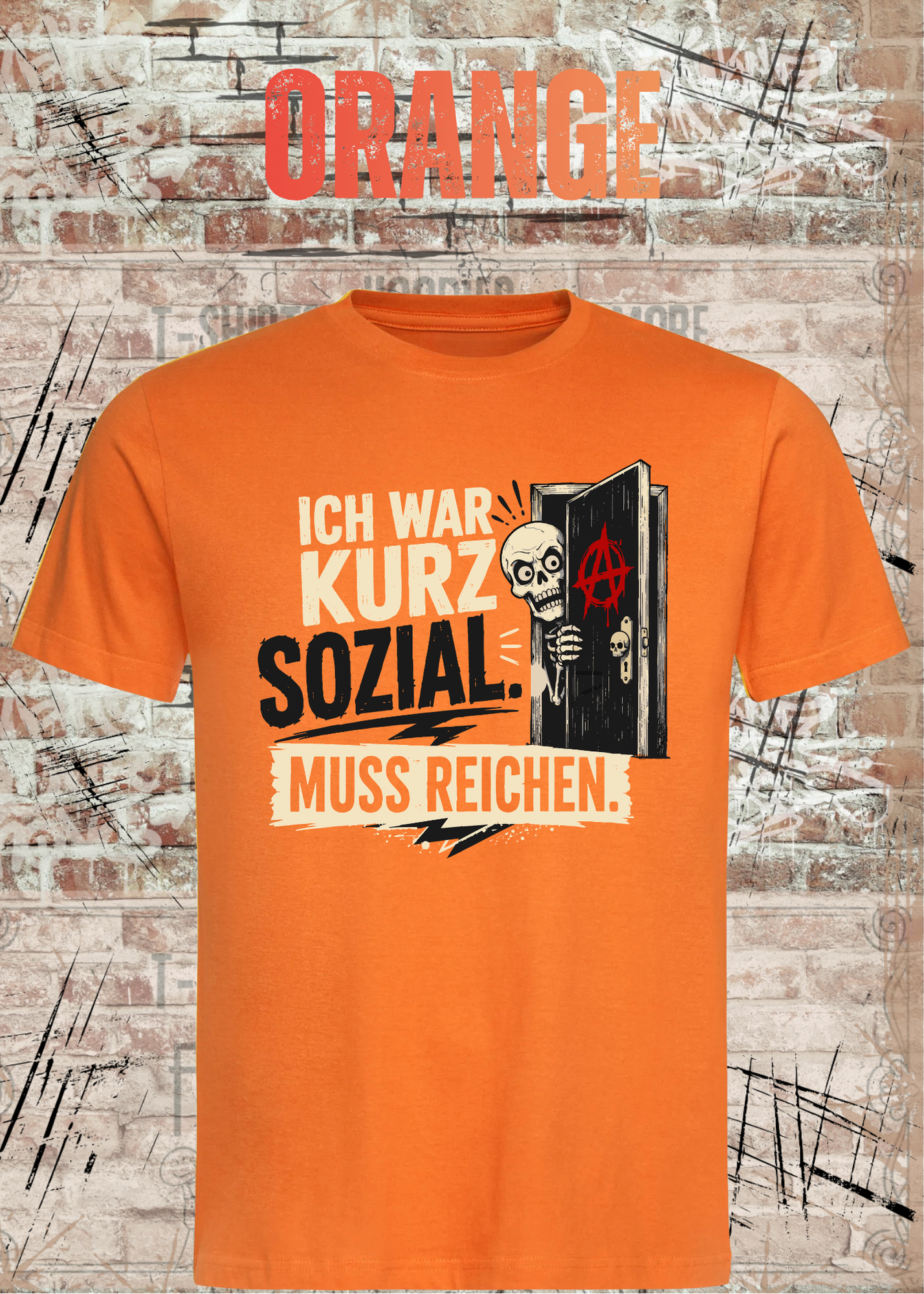 Ich war kurz sozial – Lustiges Skelett Unisex T-Shirt