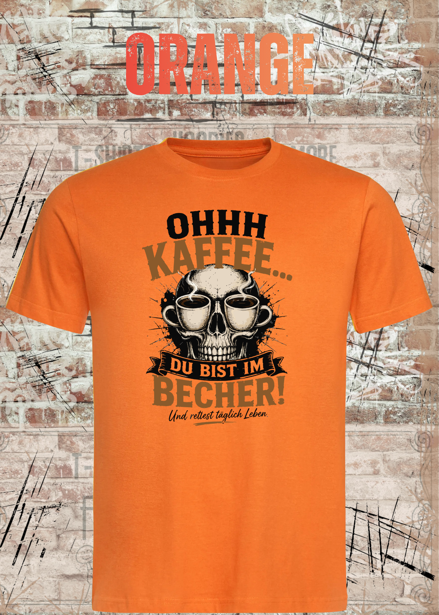Ohhh Kaffee T-Shirt – Lustiges Kaffee Shirt mit Totenkopf für Kaffeeliebhaber