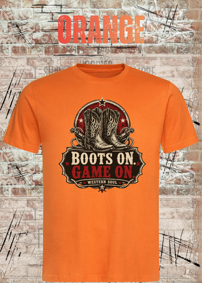 Boots On – Game On | Western Soul Unisex T-Shirt