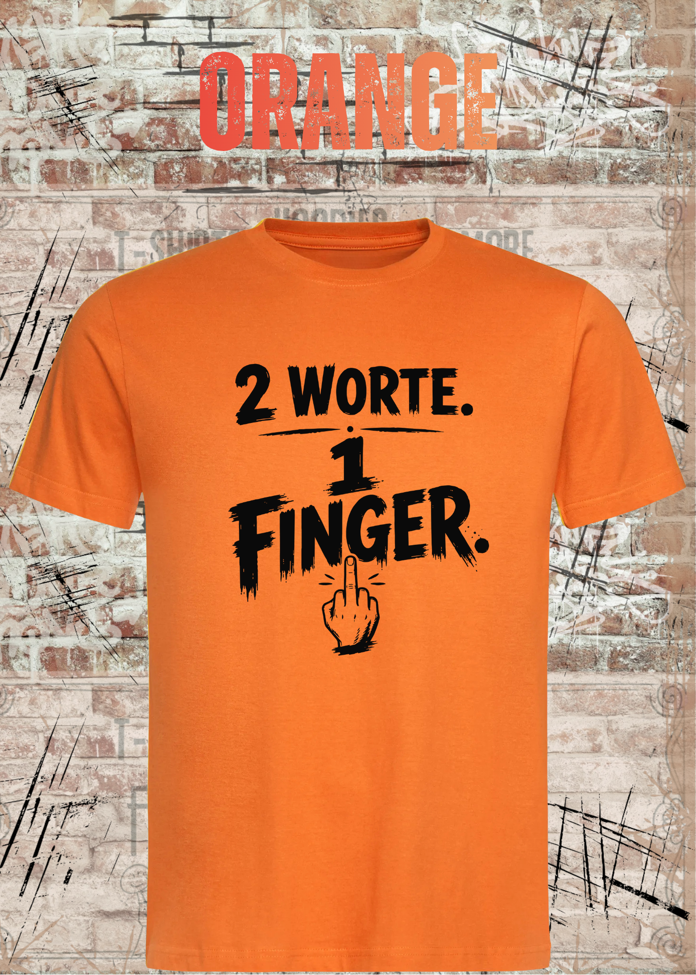 2 Worte. 1 Finger. – Freches Unisex T-Shirt