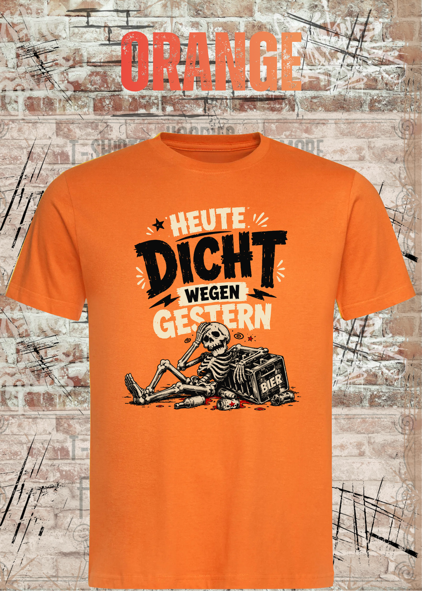 Heute dicht wegen gestern – Lustiges Party T-Shirt mit Skelett