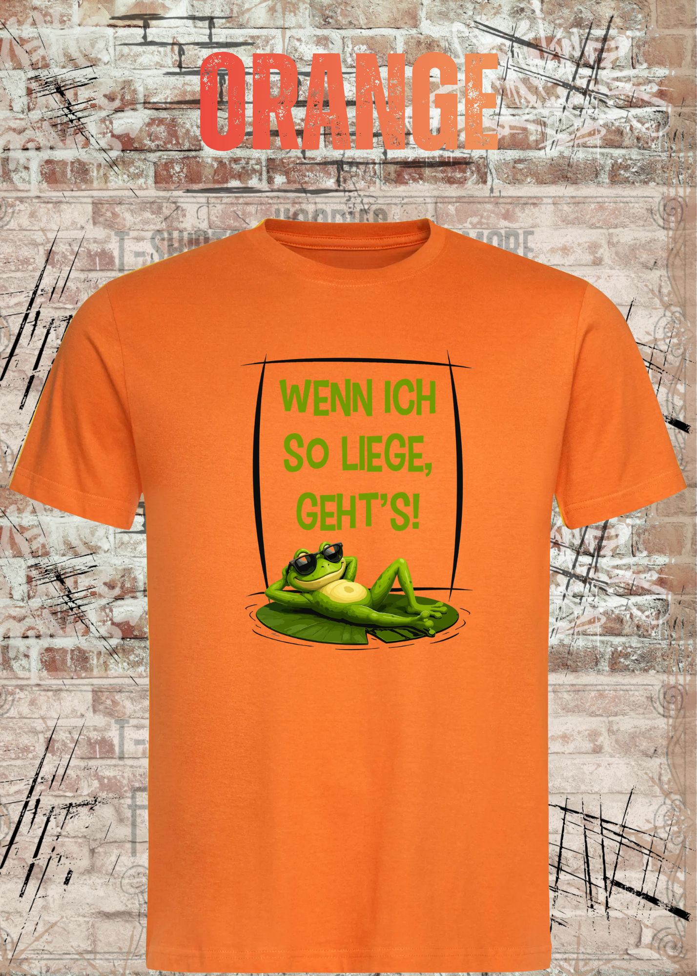 Wenn ich so liege, geht's! Frosch T-Shirt – Lustiges Fun Shirt mit chilligem Frosch