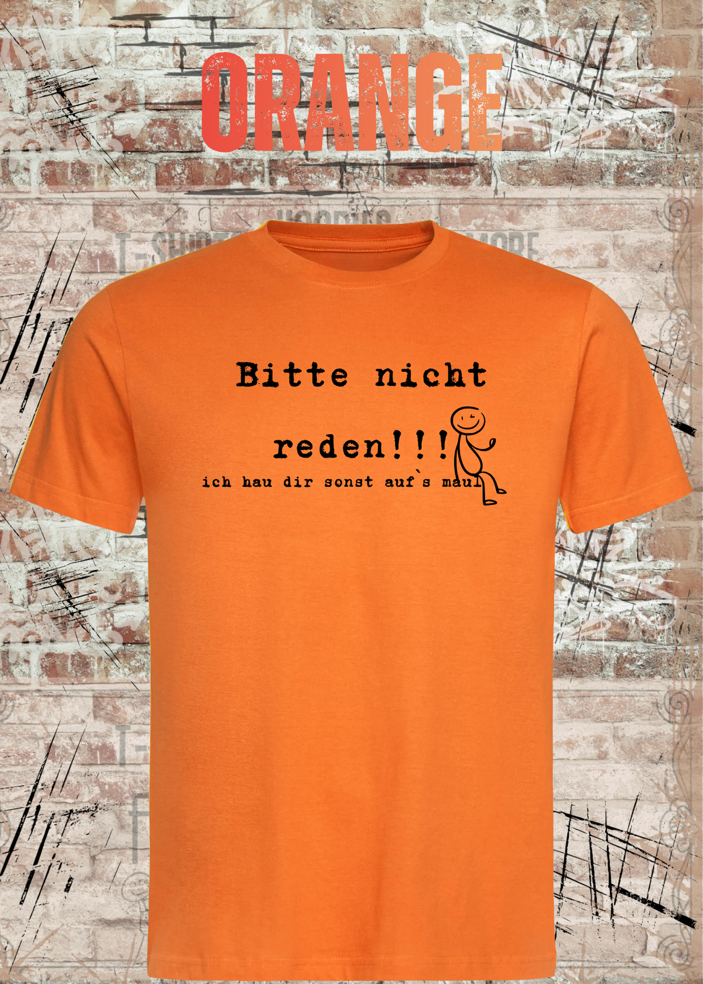 Bitte Nicht Reden T-Shirt – Lustiger Sarkasmus Spruch Unisex Shirt Schwarz Weiß