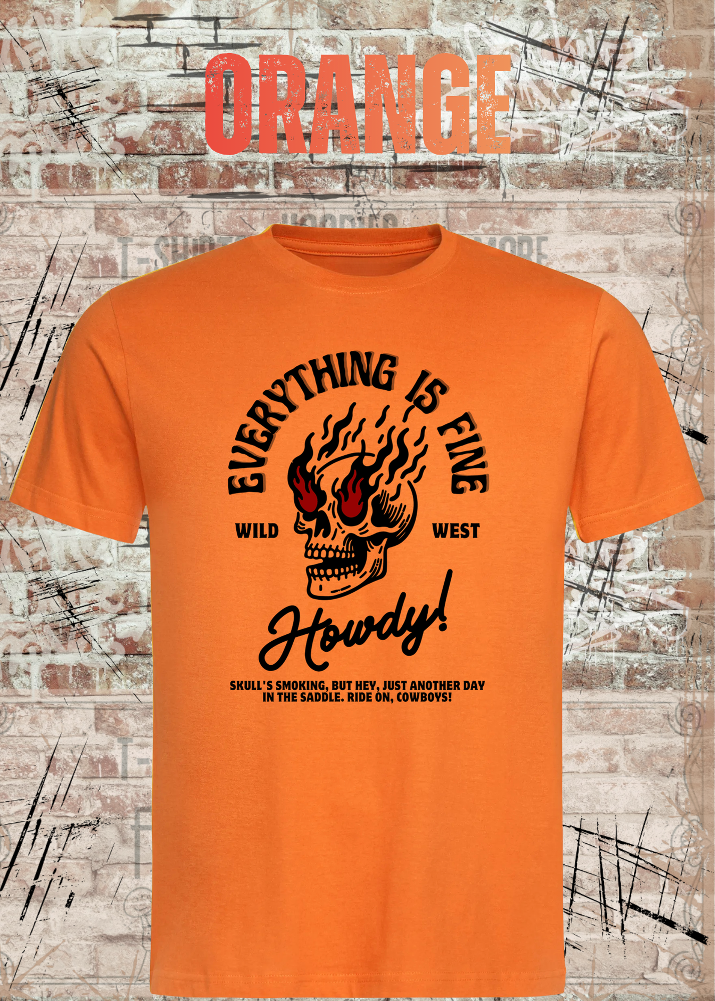 Everything Is Fine Howdy Skull Shirt – Rockiges Unisex Western Skull T-Shirt