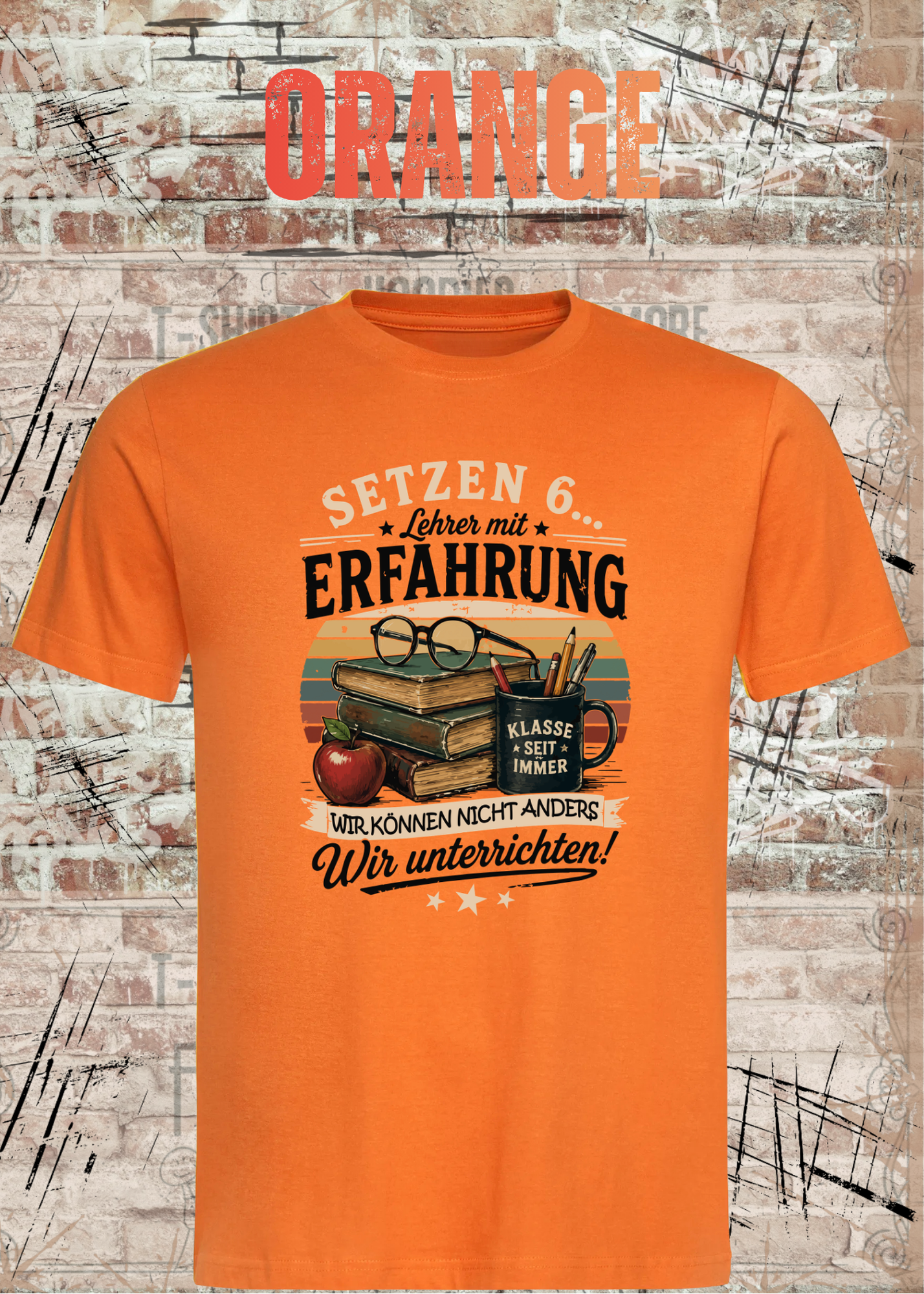 Lehrer T-Shirt "Setzen 6... Lehrer mit Erfahrung" | Lustiges Vintage Lehrer Shirt | Geschenk für Lehrer