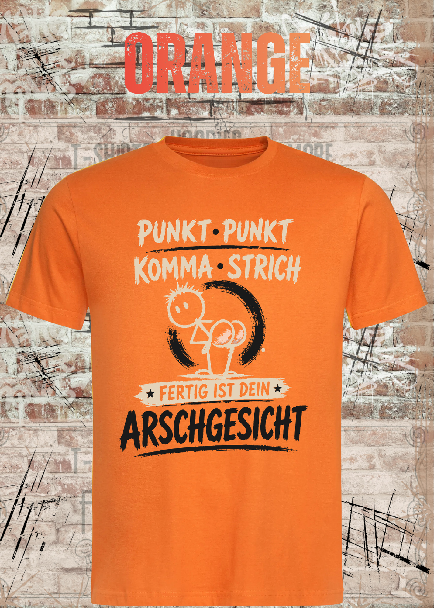 Punkt Punkt Komma Strich T-Shirt – Arschgesicht
