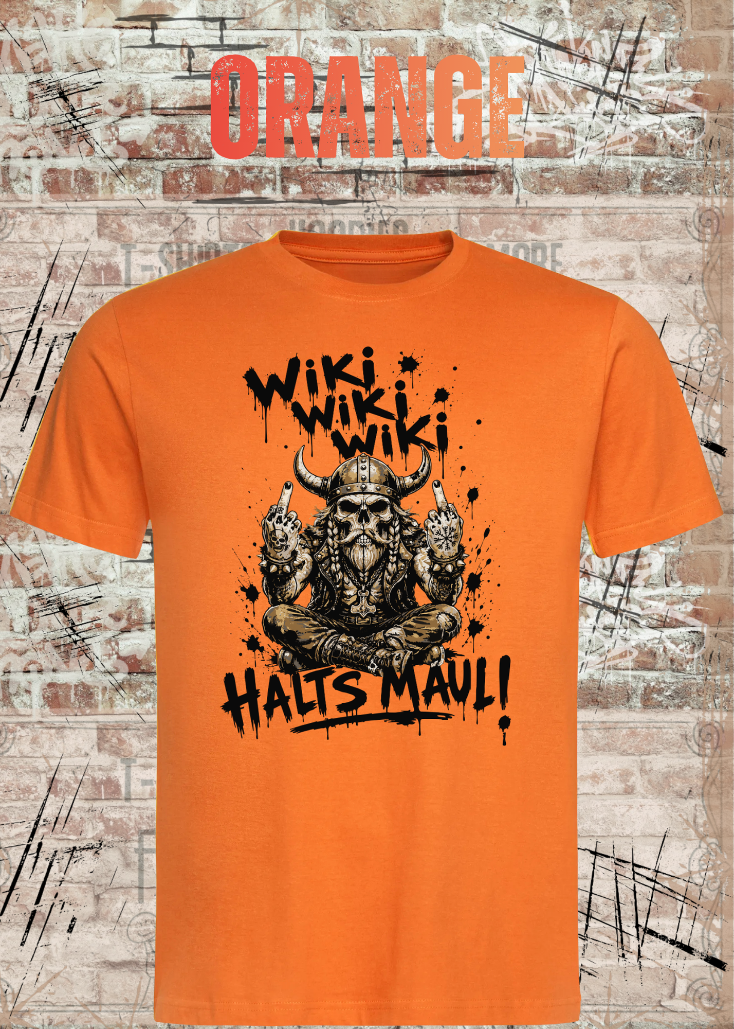 Wiki Wiki Wiki Halt’s Maul T-Shirt – Freches Wikinger Statement Shirt