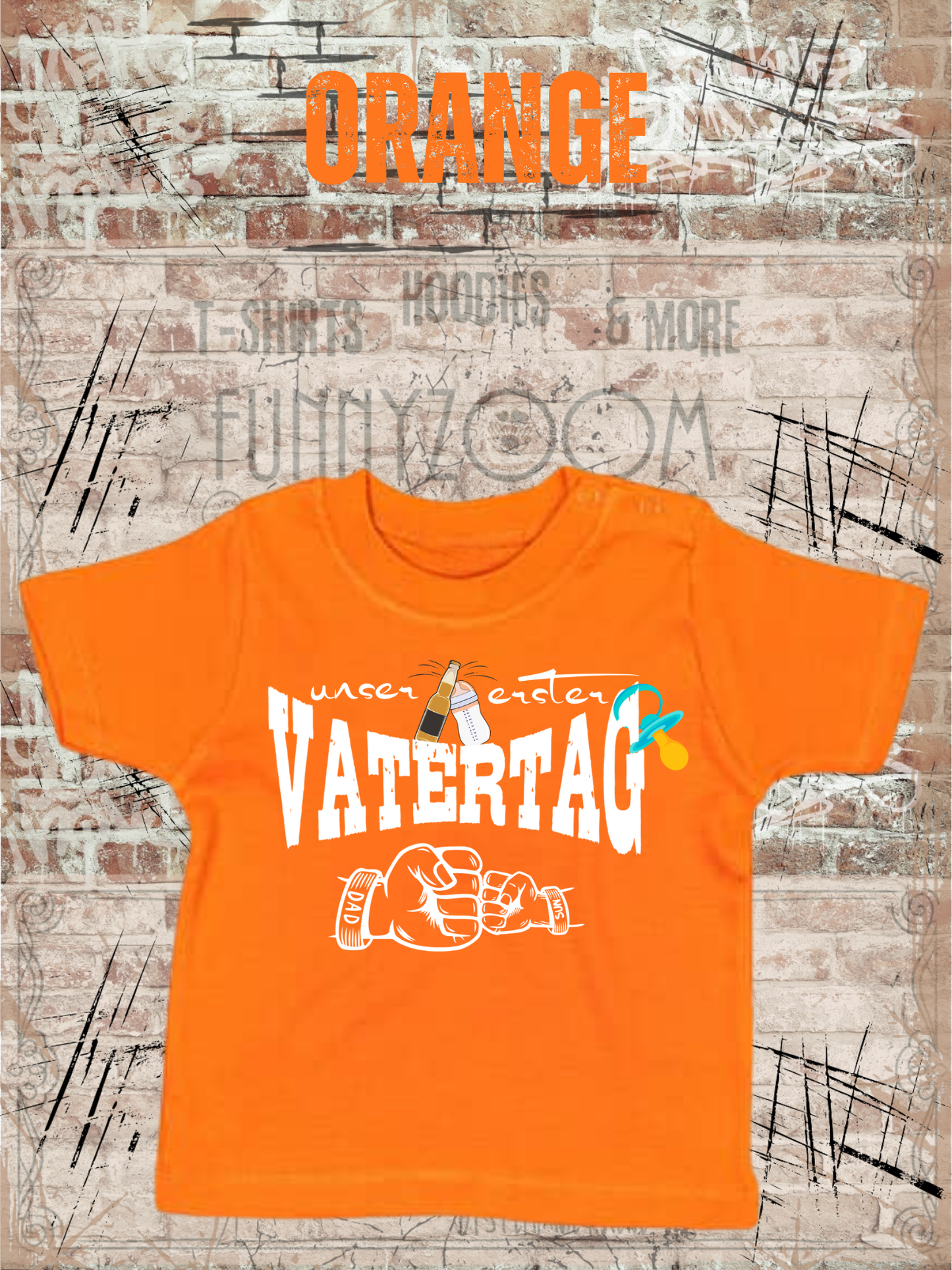 Baby Jungen T-Shirt Unser erster Vatertag Süße Geschenkidee Papa Witziges Baby Shirt