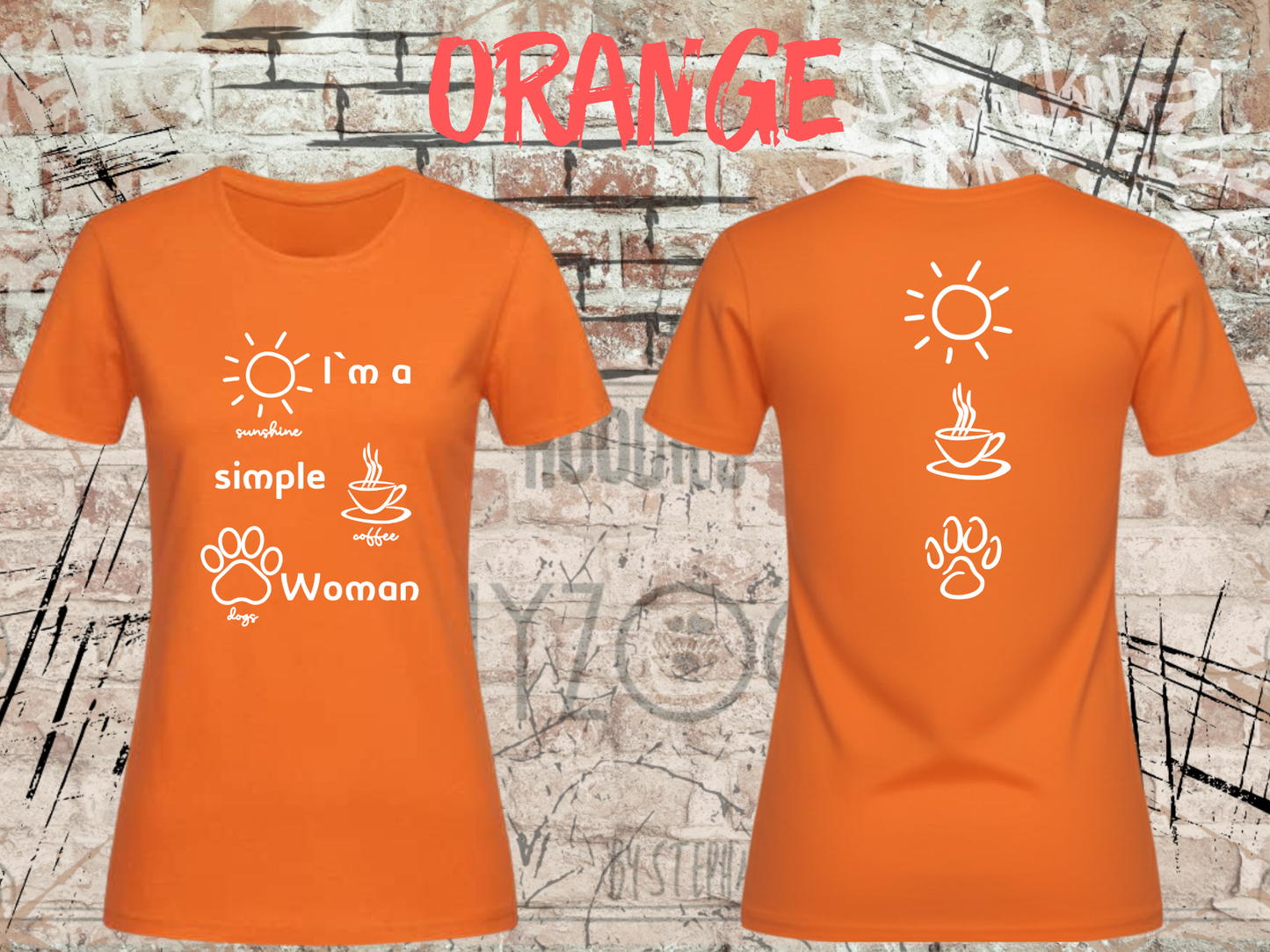 T-Shirt I'm a simple Woman Sunshine Coffee and Dogs Lustige Sprüche Geschenkidee Freizeit viele Farben