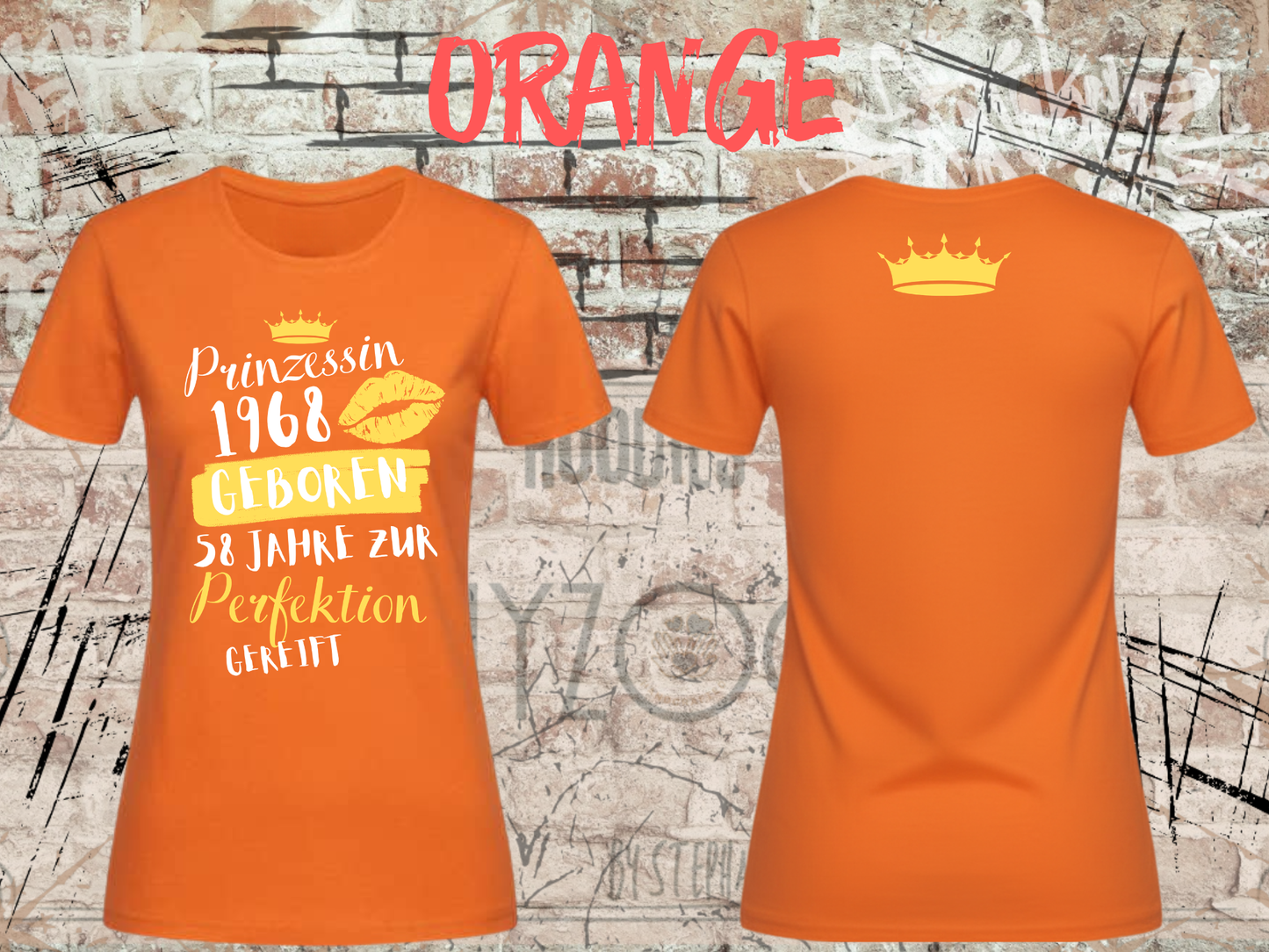 T-Shirt Prinzessin 1968 - 58 Jahre zur Perfektion gereift - Personalisierbar mit Geburtsjahr & Alter