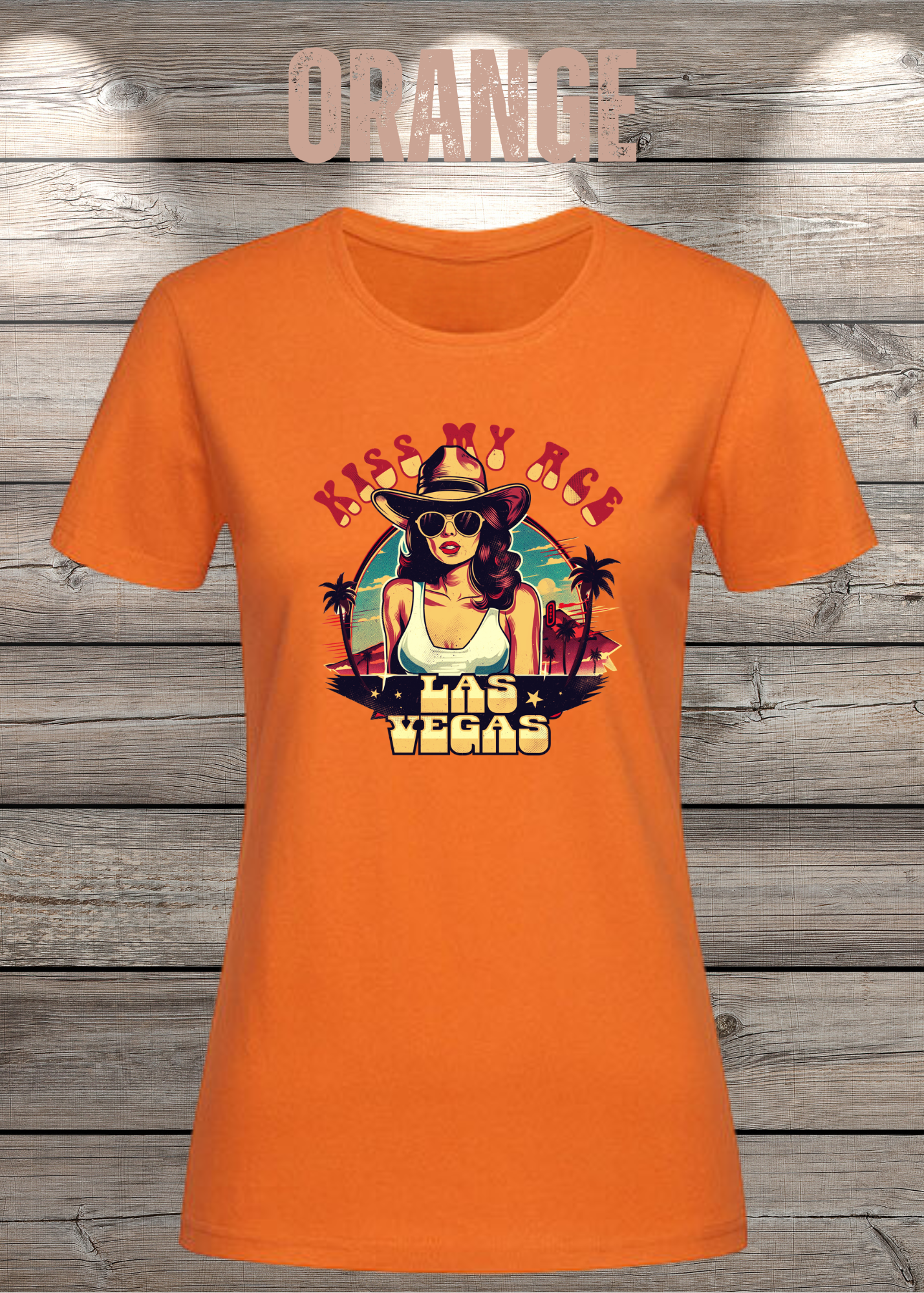Kiss my Ace - Las Vegas Damen T-Shirt mit Spruch