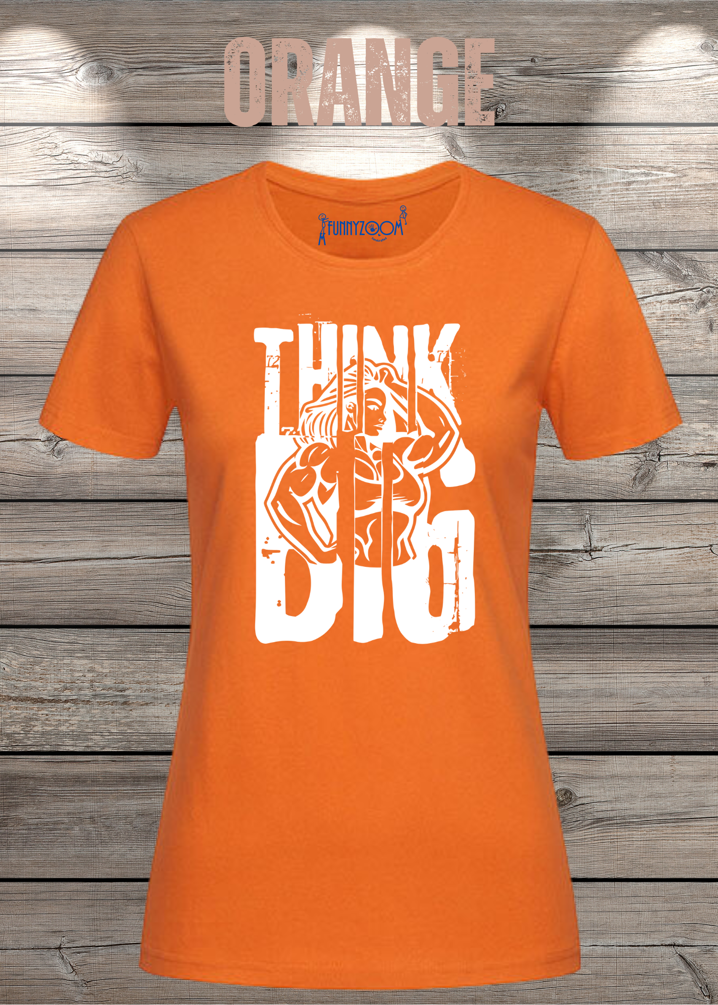 Damen T-Shirt Think Big Motivations-Shirt mit Spruch | Bodybuilder Geschenkidee